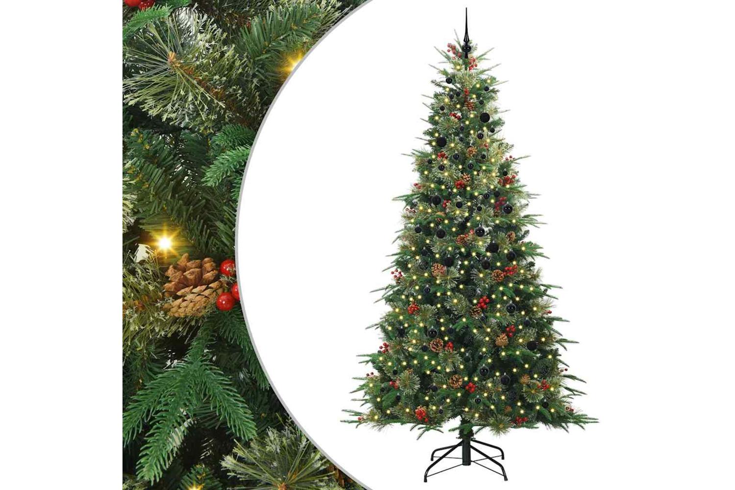 Vidaxl Artificial Hinged Christmas Tree Green 240 Cm Pe And Pvc