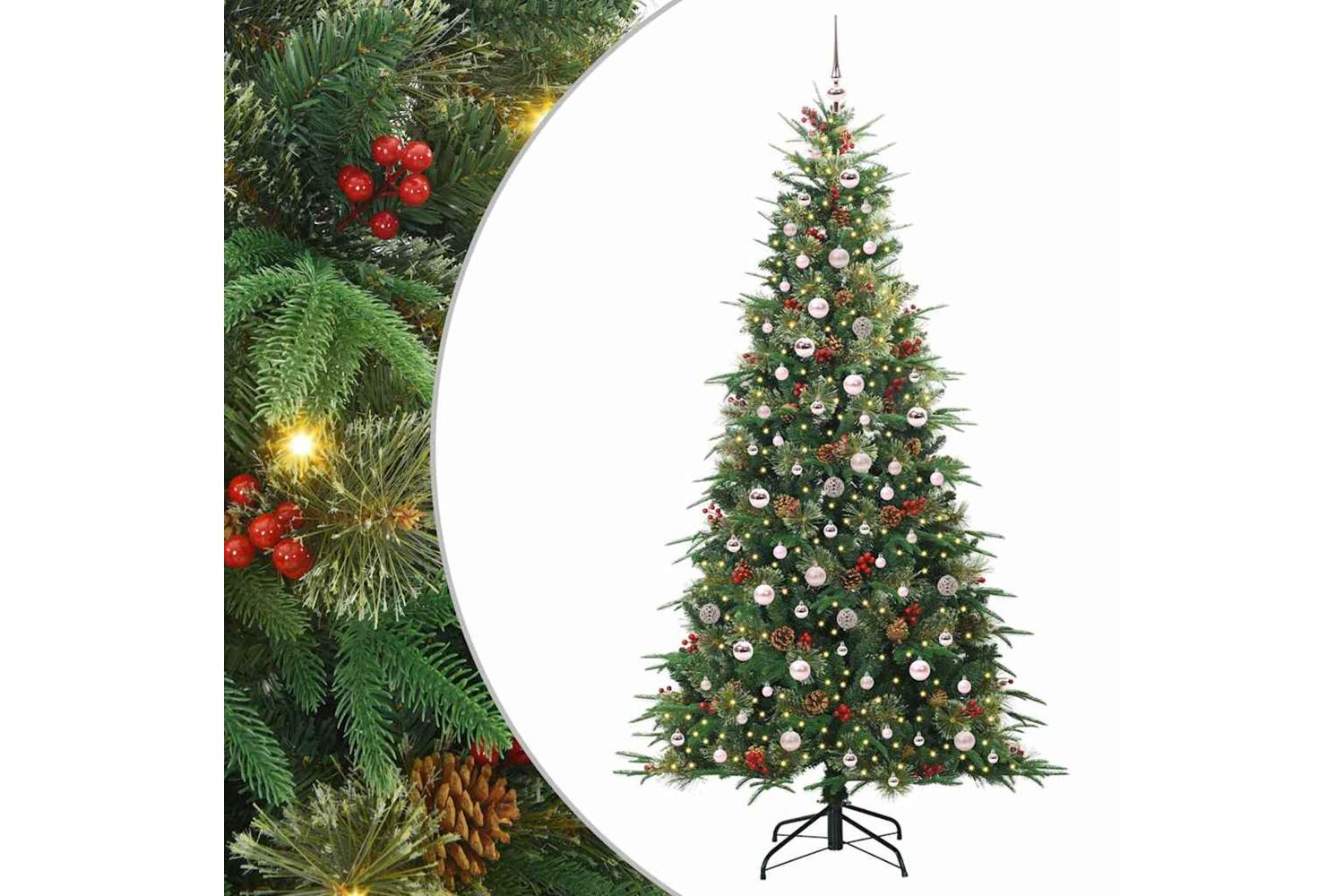 Vidaxl Artificial Hinged Christmas Tree Green 240 Cm Pe And Pvc