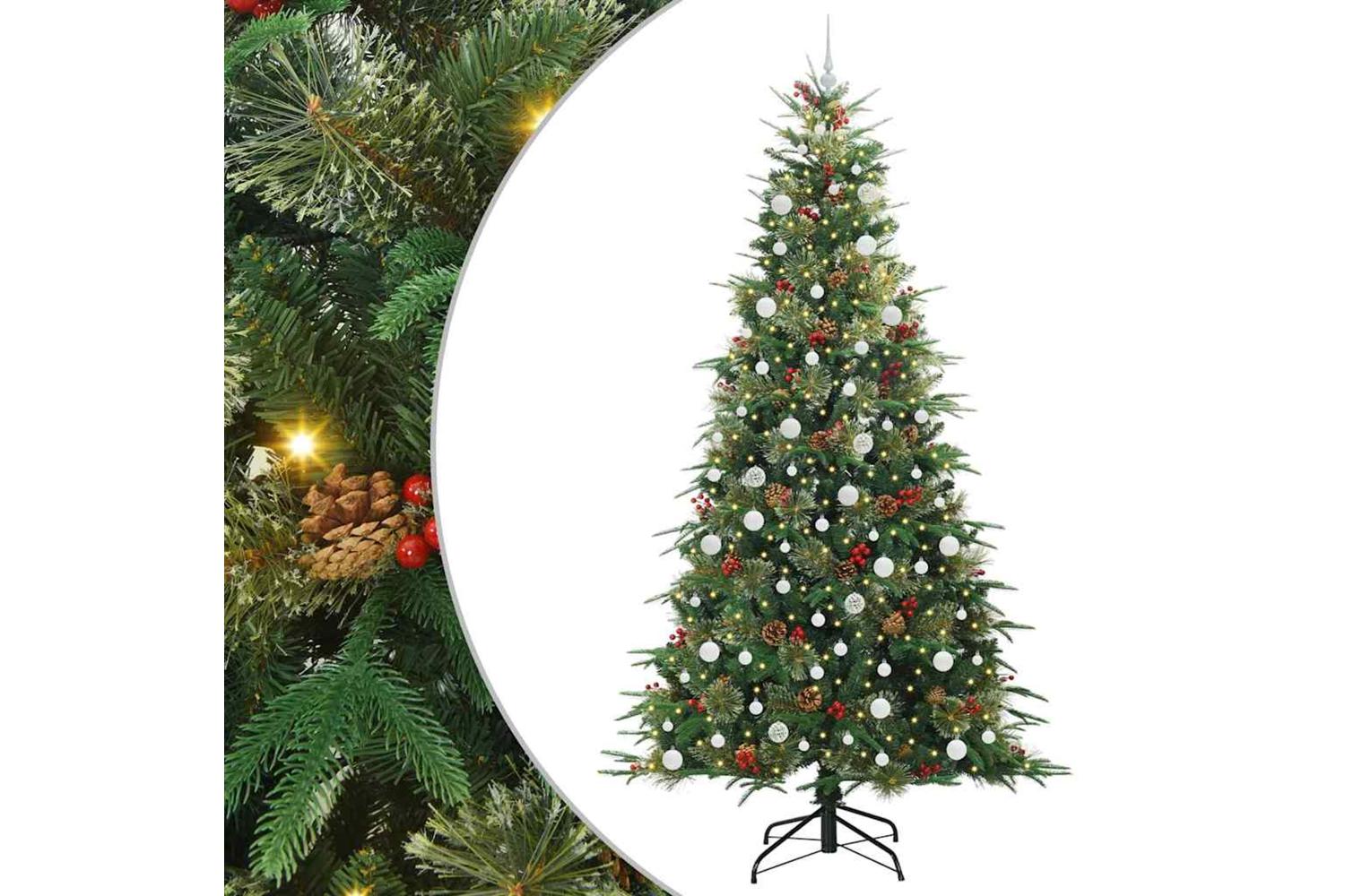 Vidaxl Artificial Hinged Christmas Tree Green 240 Cm Pe And Pvc