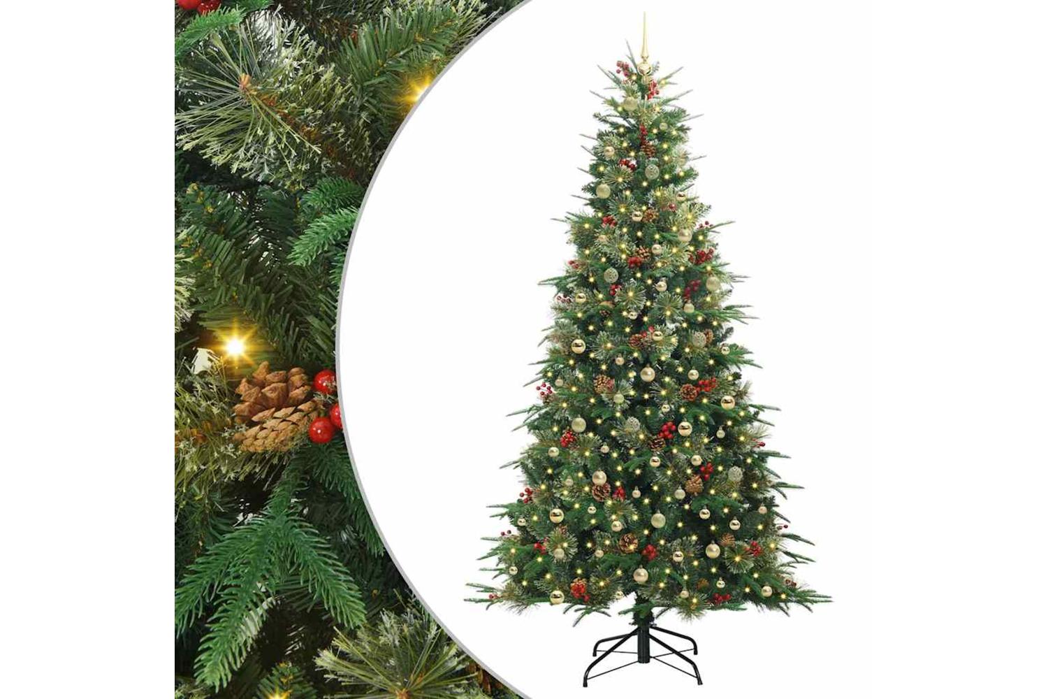 Vidaxl Artificial Hinged Christmas Tree Green 240 Cm Pe And Pvc