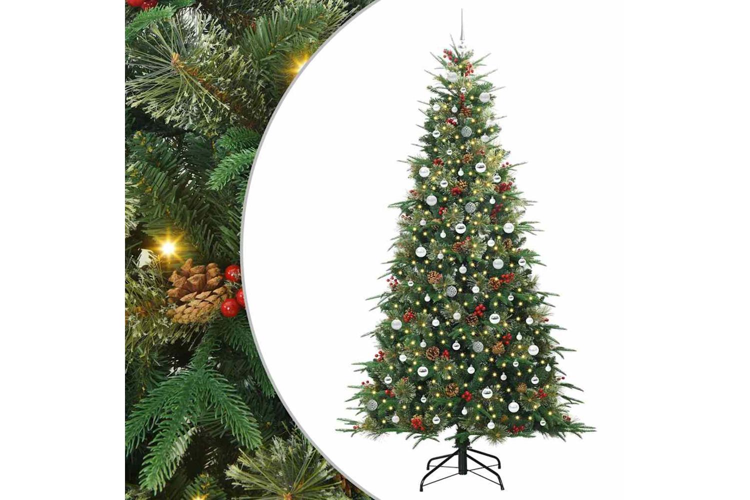 Vidaxl Artificial Hinged Christmas Tree Green 240 Cm Pe And Pvc