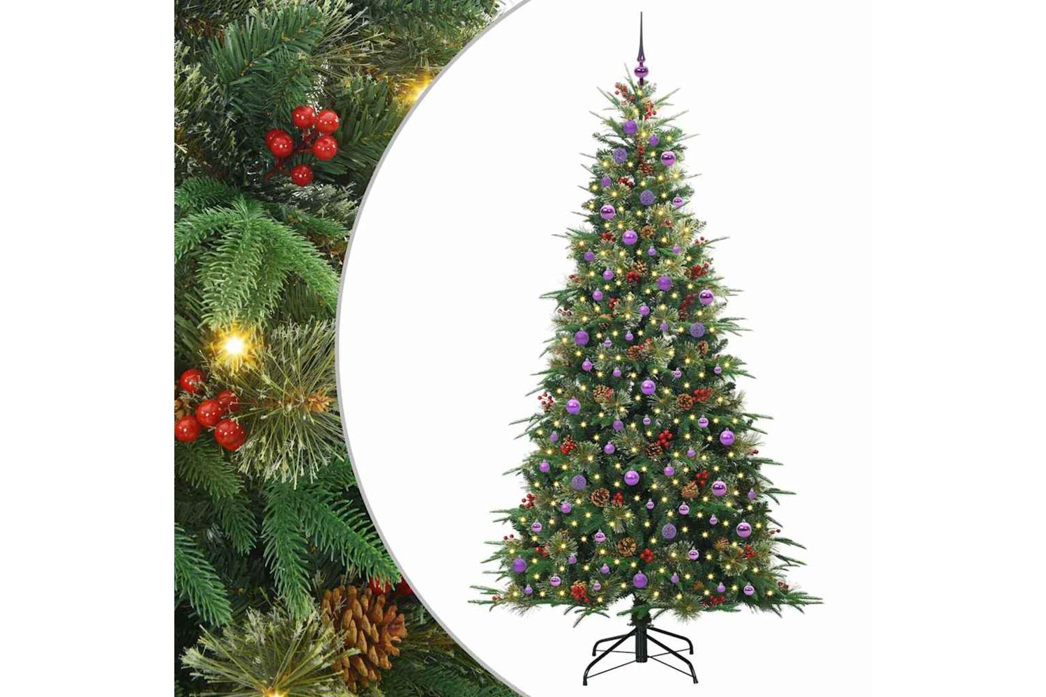 Vidaxl Artificial Hinged Christmas Tree Green 240 Cm Pe And Pvc