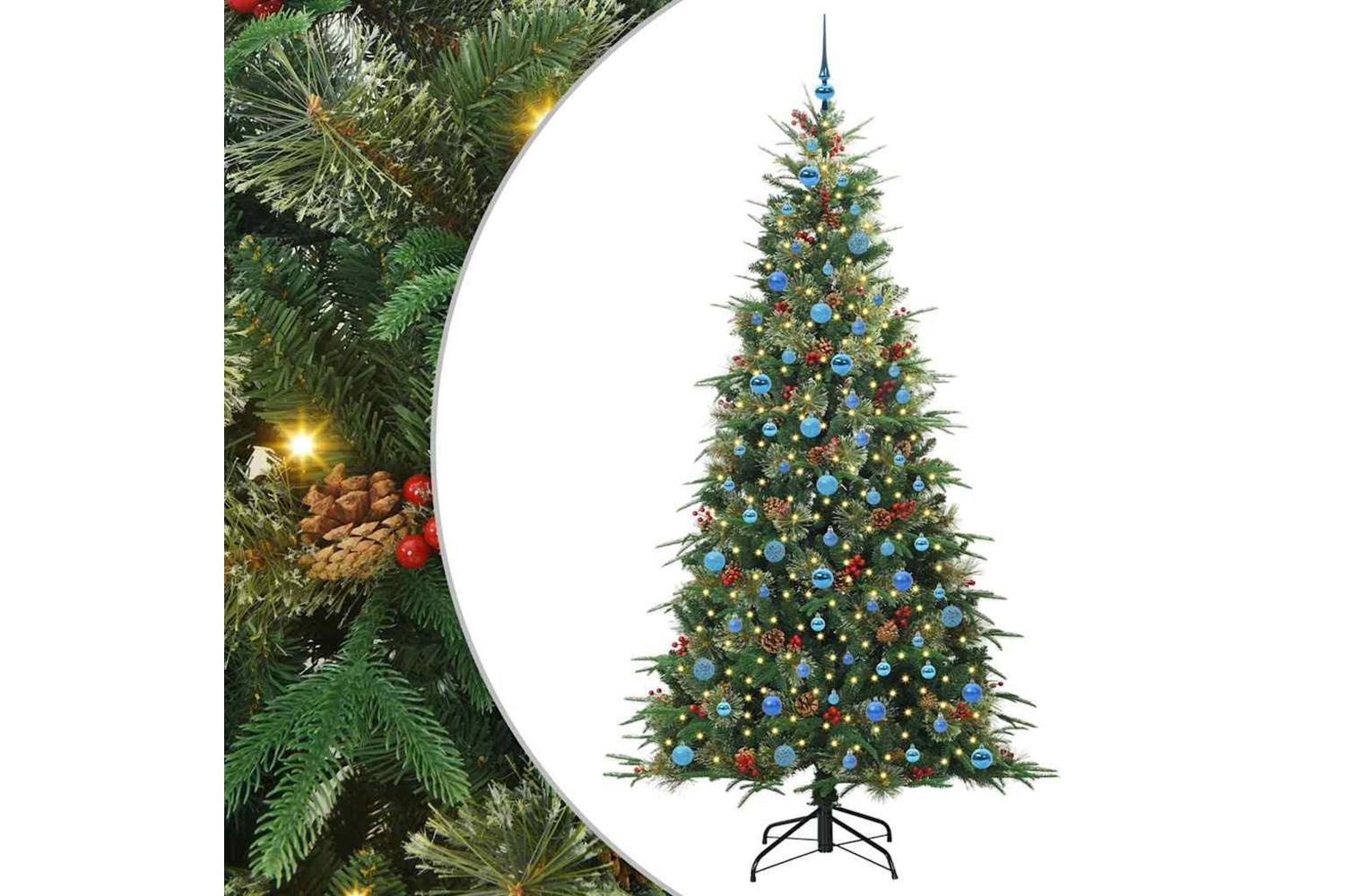 Vidaxl Artificial Hinged Christmas Tree Green 240 Cm Pe And Pvc