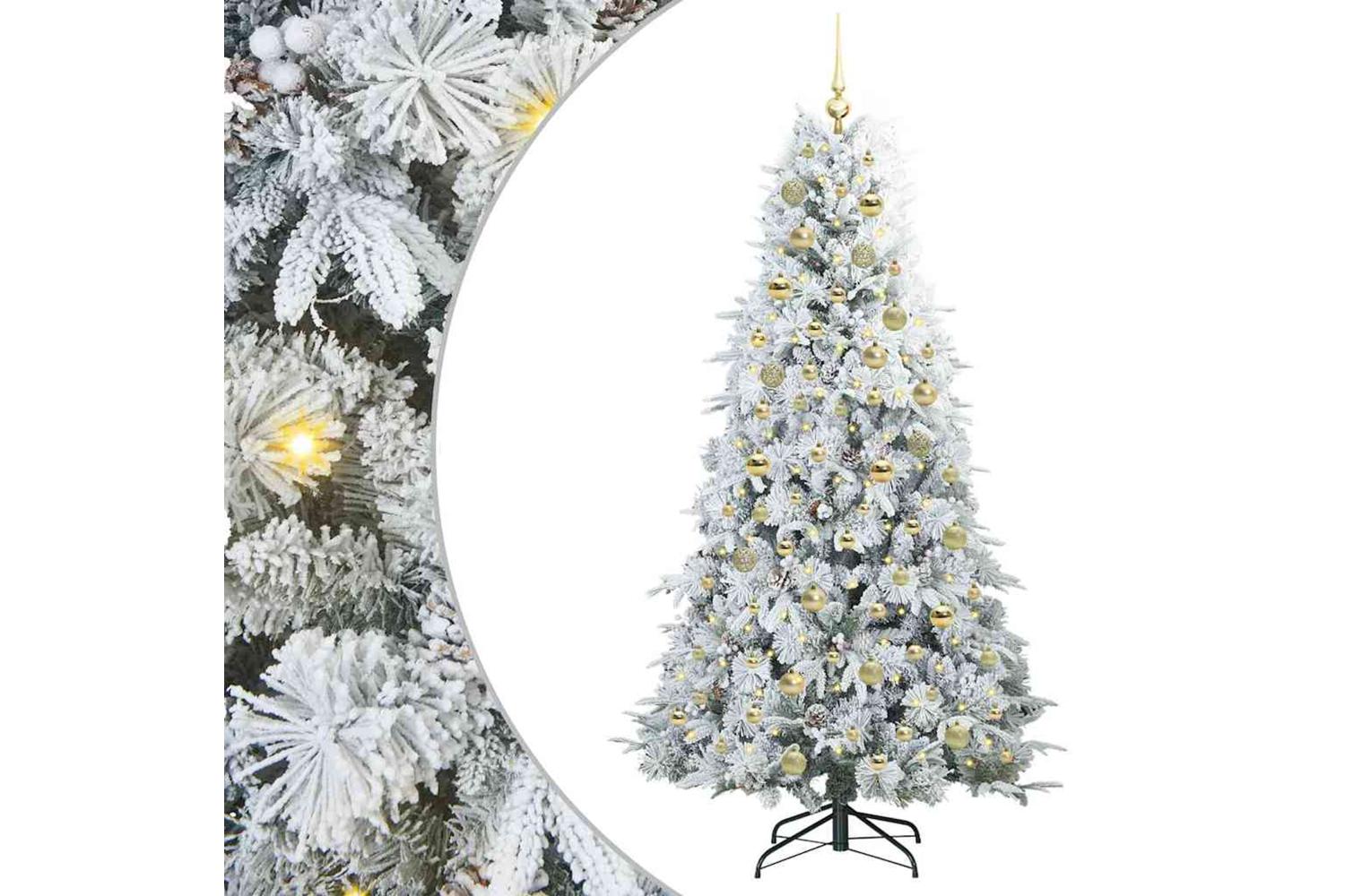 Vidaxl Artificial Hinged Christmas Tree Green 180 Cm Pe And Pvc