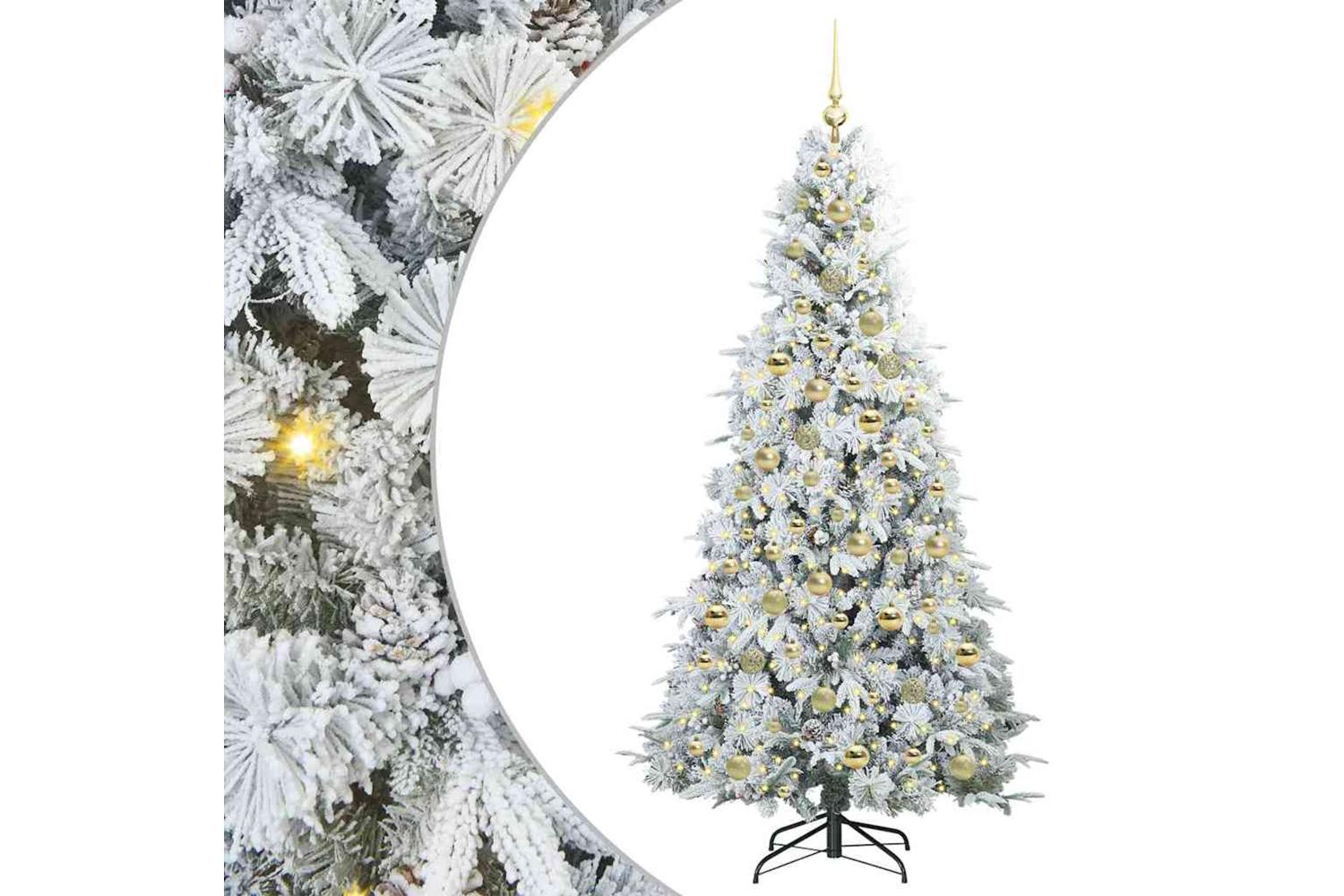 Vidaxl Artificial Hinged Christmas Tree Green 210 Cm Pe And Pvc