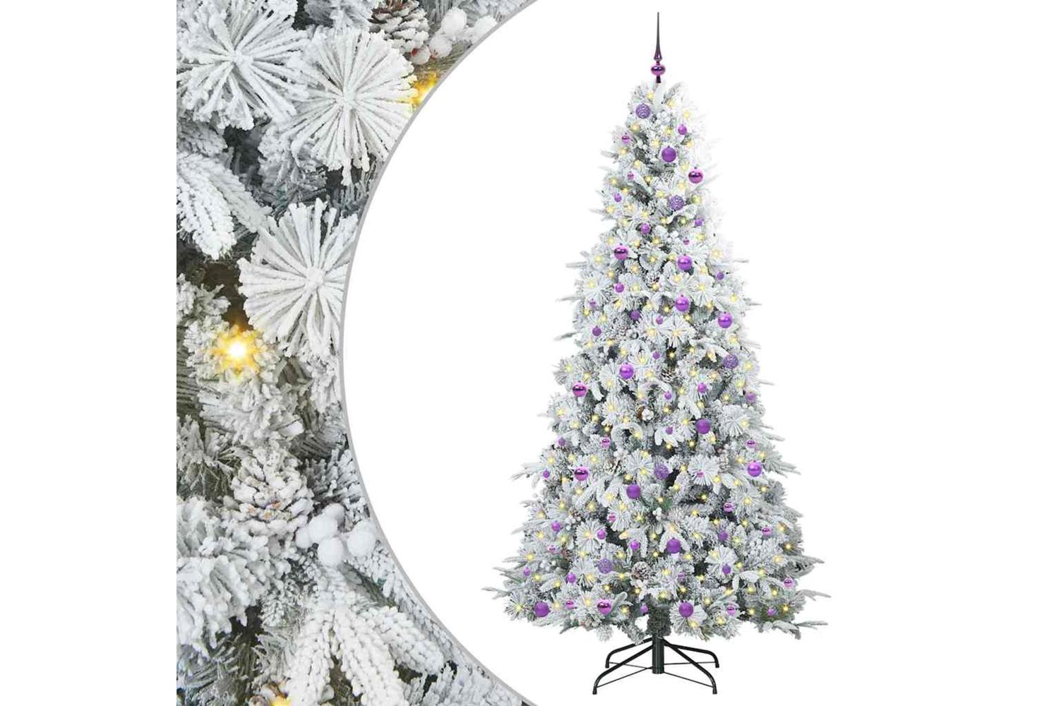 Vidaxl Artificial Hinged Christmas Tree Green 240 Cm Pe And Pvc