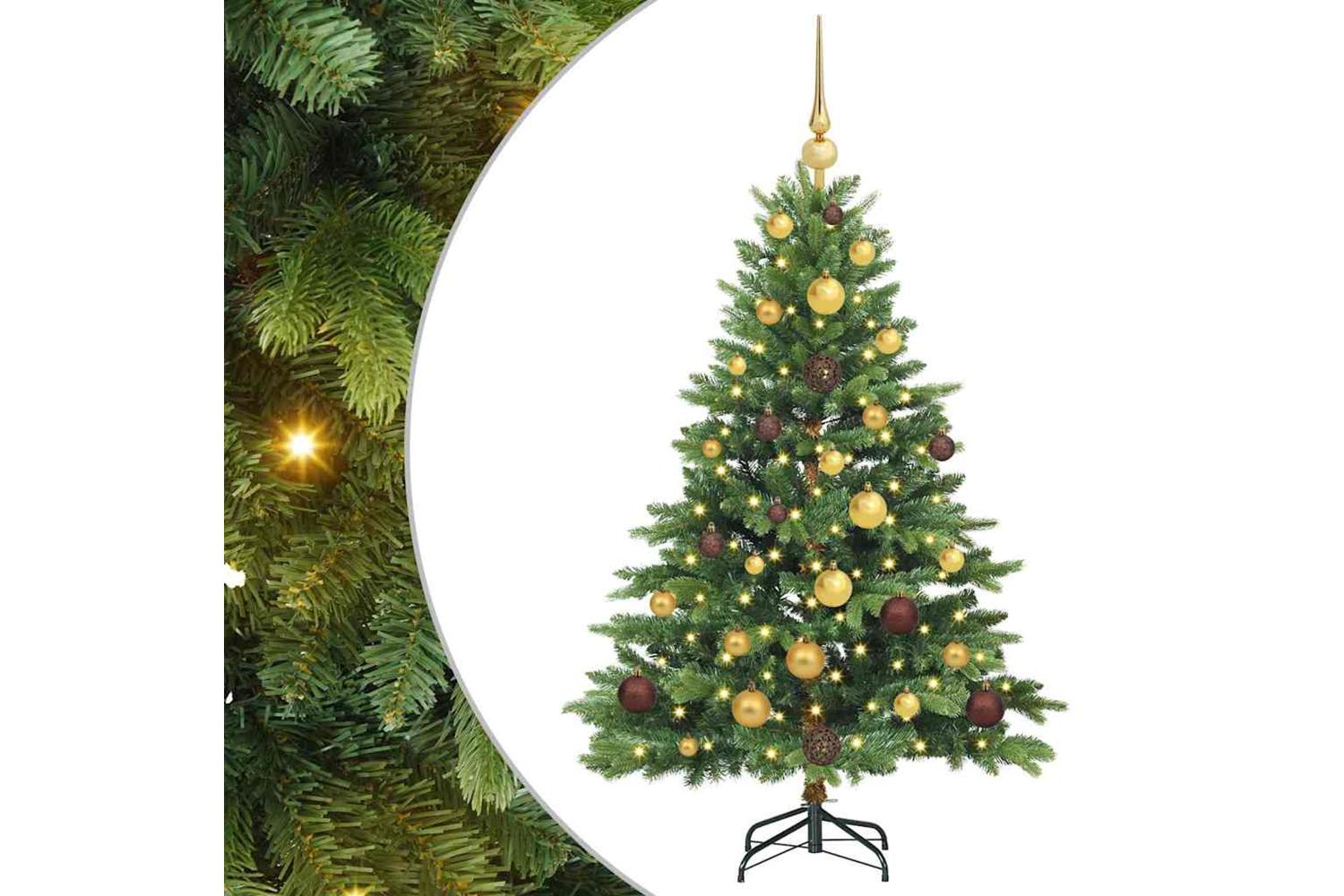 Vidaxl Artificial Christmas Tree With 150 Leds Green 120 Cm Pe And Pvc