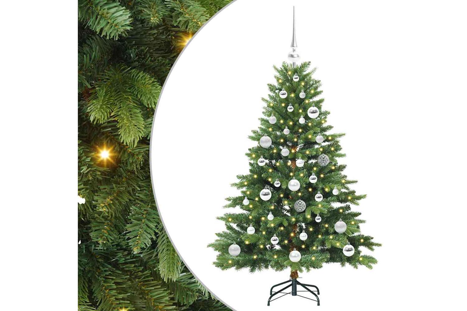 Vidaxl Artificial Christmas Tree With 150 Leds Green 120 Cm Pe And Pvc