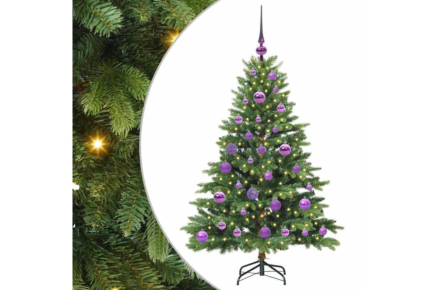 Vidaxl Artificial Christmas Tree With 150 Leds Green 120 Cm Pe And Pvc