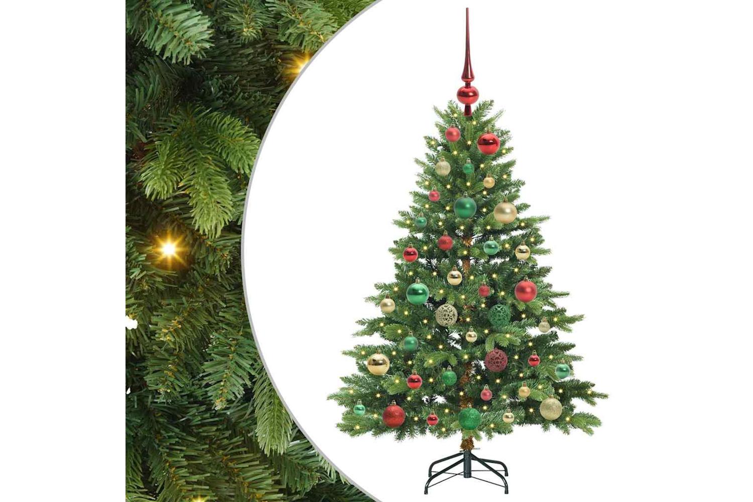 Vidaxl Artificial Christmas Tree With 150 Leds Green 120 Cm Pe And Pvc