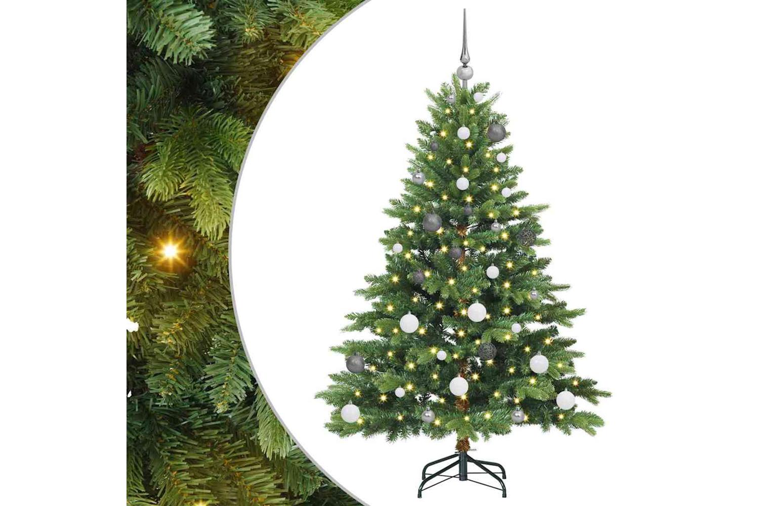 Vidaxl Artificial Christmas Tree With 150 Leds Green 150 Cm Pe And Pvc