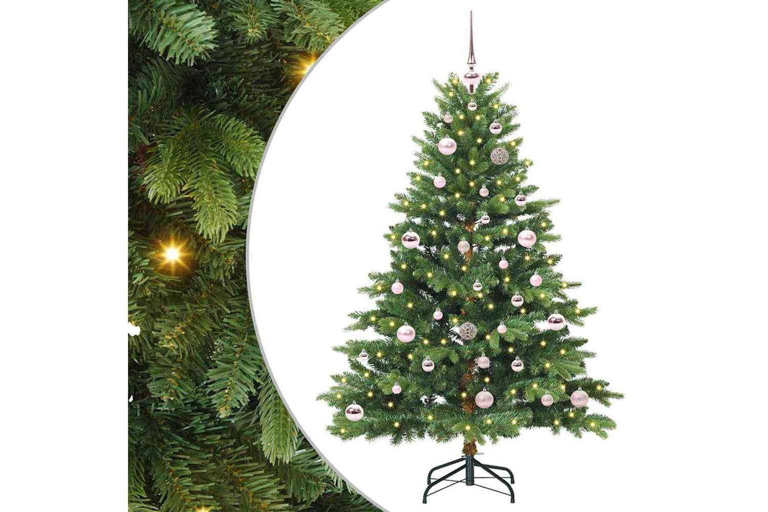 Vidaxl Artificial Christmas Tree With 150 Leds Green 150 Cm Pe And Pvc