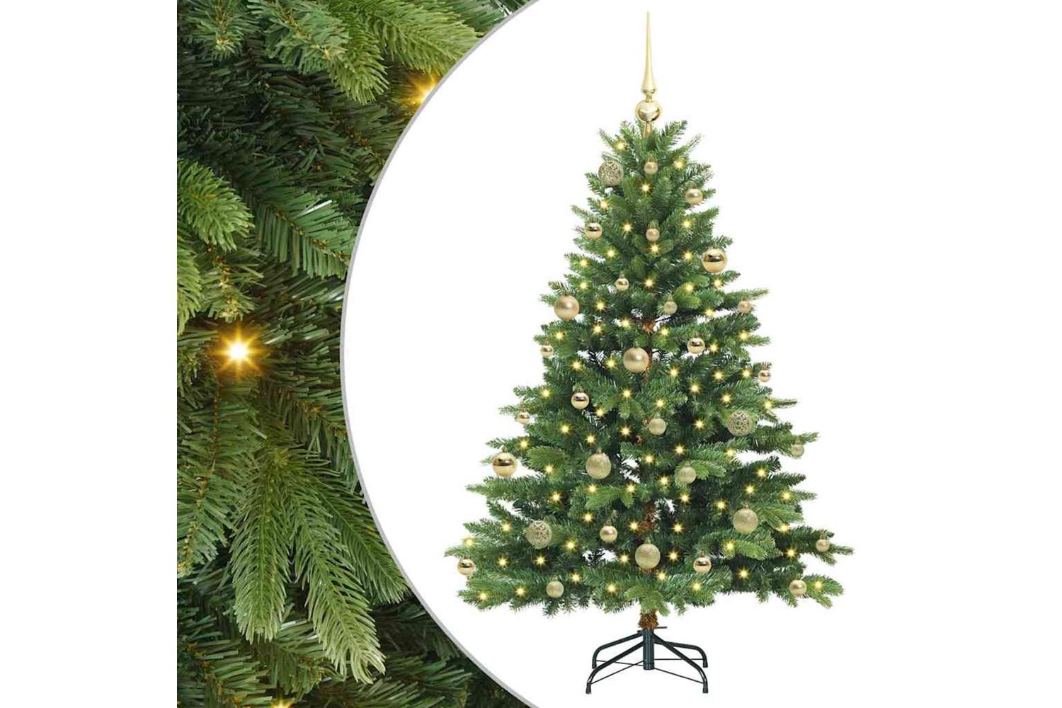 Vidaxl Artificial Christmas Tree With 150 Leds Green 150 Cm Pe And Pvc
