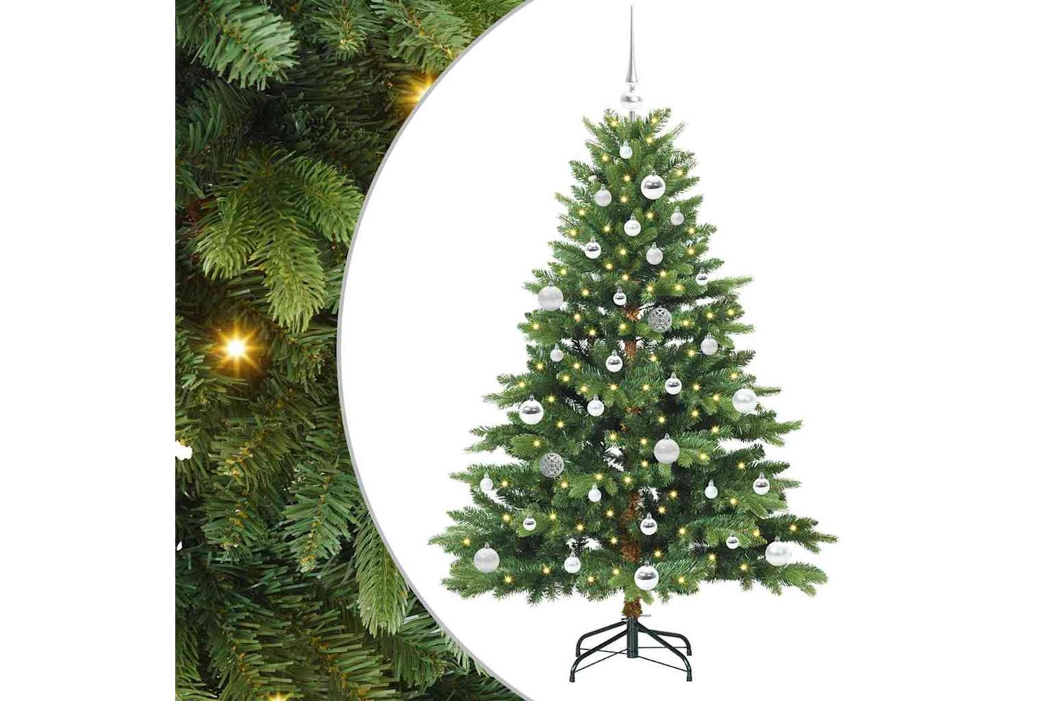 Vidaxl Artificial Christmas Tree With 150 Leds Green 150 Cm Pe And Pvc