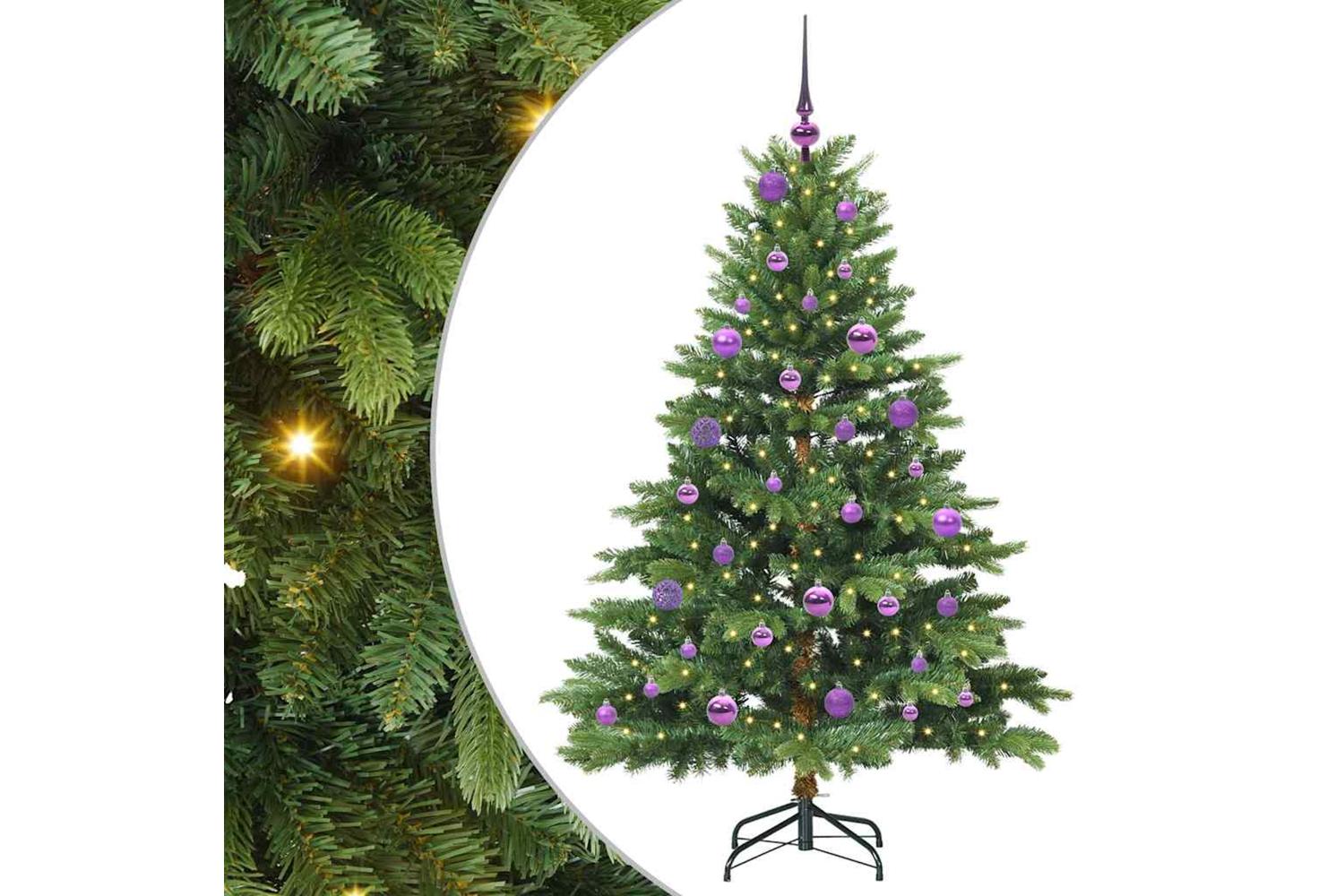 Vidaxl Artificial Christmas Tree With 150 Leds Green 150 Cm Pe And Pvc