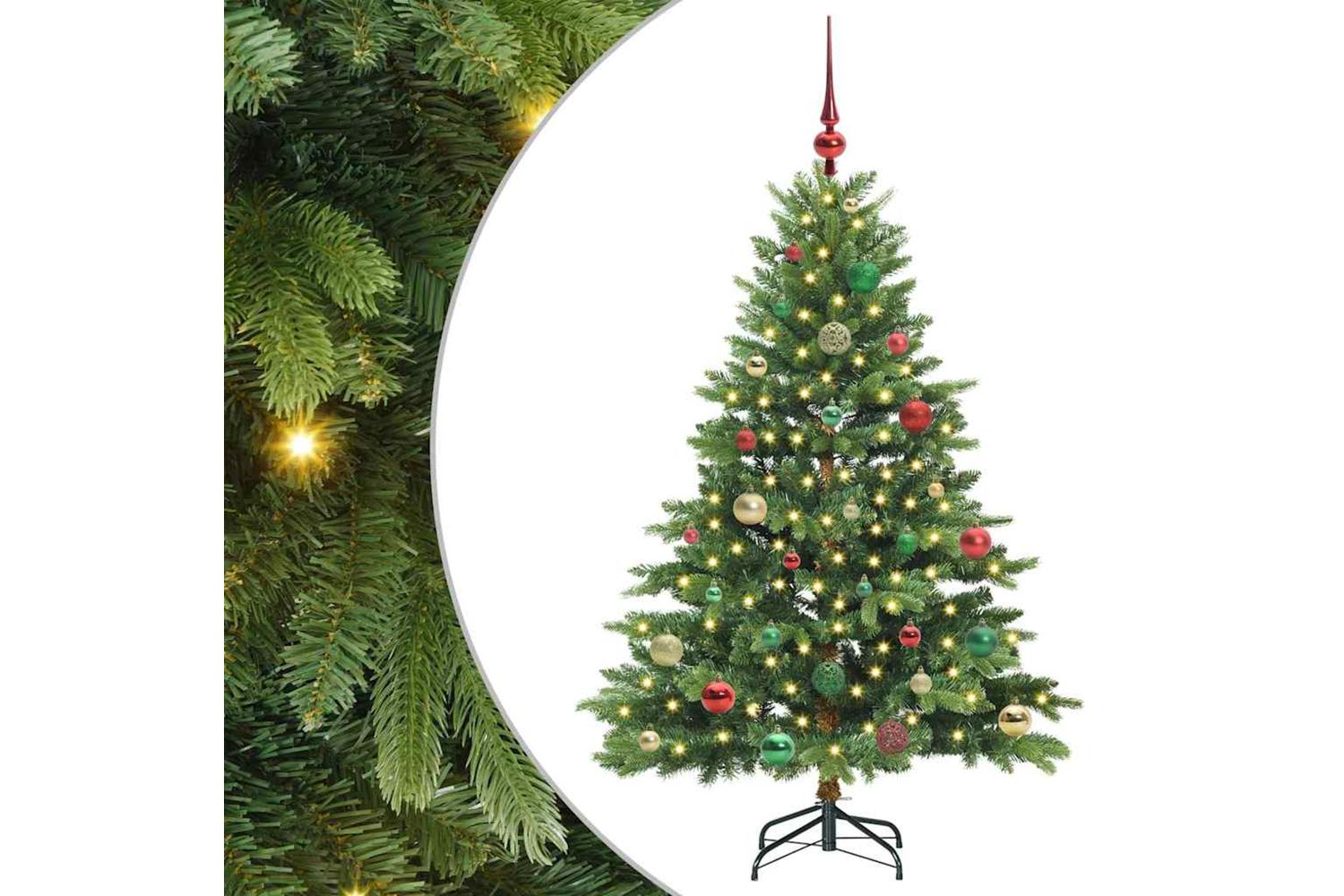 Vidaxl Artificial Christmas Tree With 150 Leds Green 150 Cm Pe And Pvc