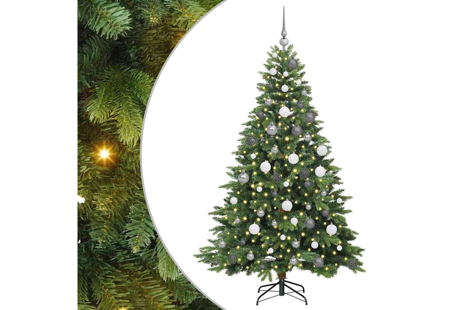 Vidaxl Artificial Christmas Tree With 300 Leds Green 180 Cm Pe And Pvc