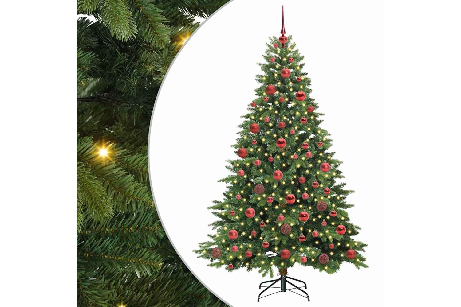 Vidaxl Artificial Christmas Tree With 300 Leds Green 180 Cm Pe And Pvc