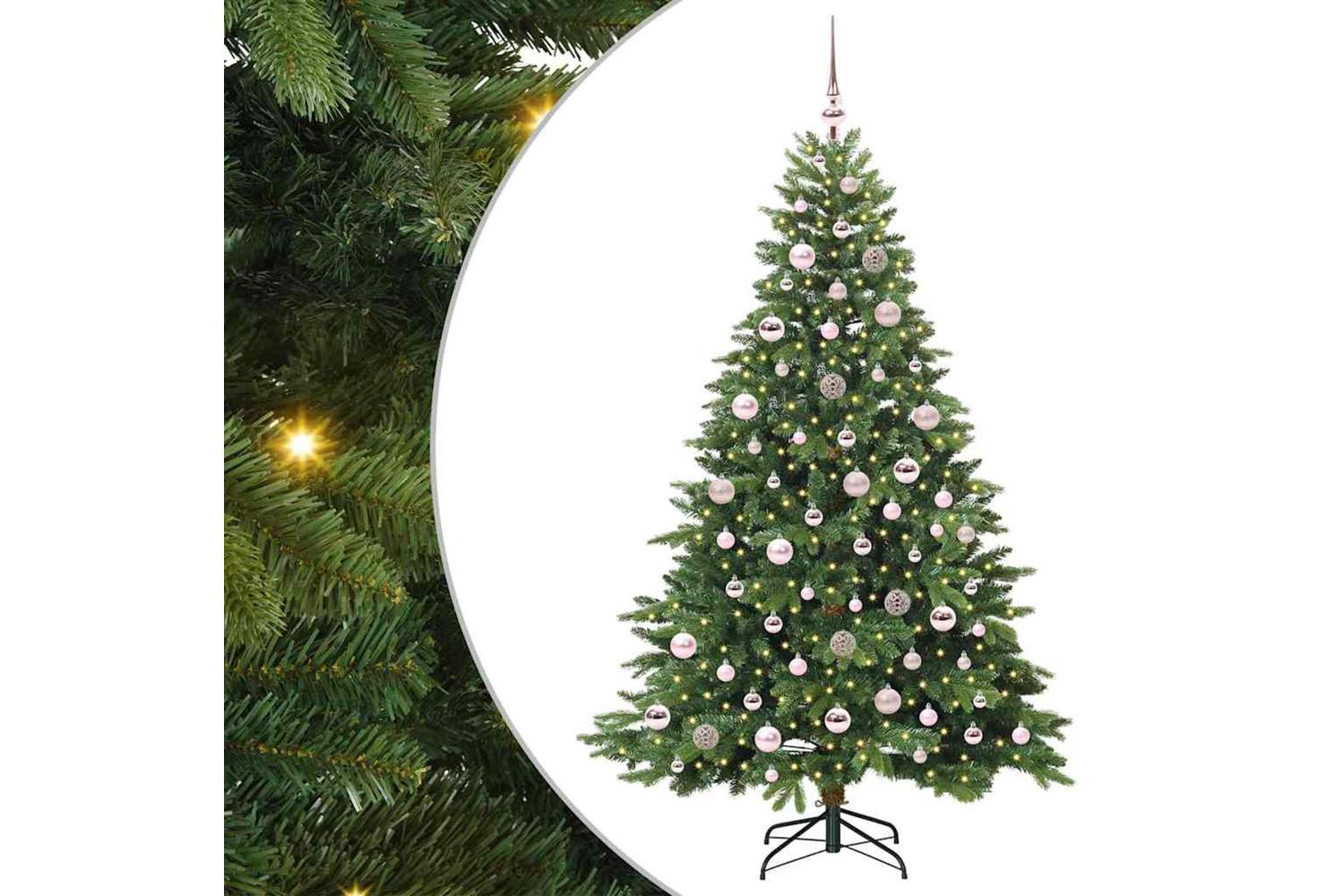 Vidaxl Artificial Christmas Tree With 300 Leds Green 180 Cm Pe And Pvc