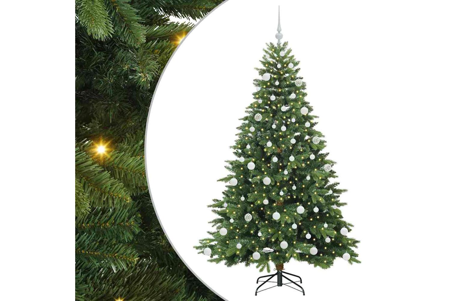 Vidaxl Artificial Christmas Tree With 300 Leds Green 180 Cm Pe And Pvc
