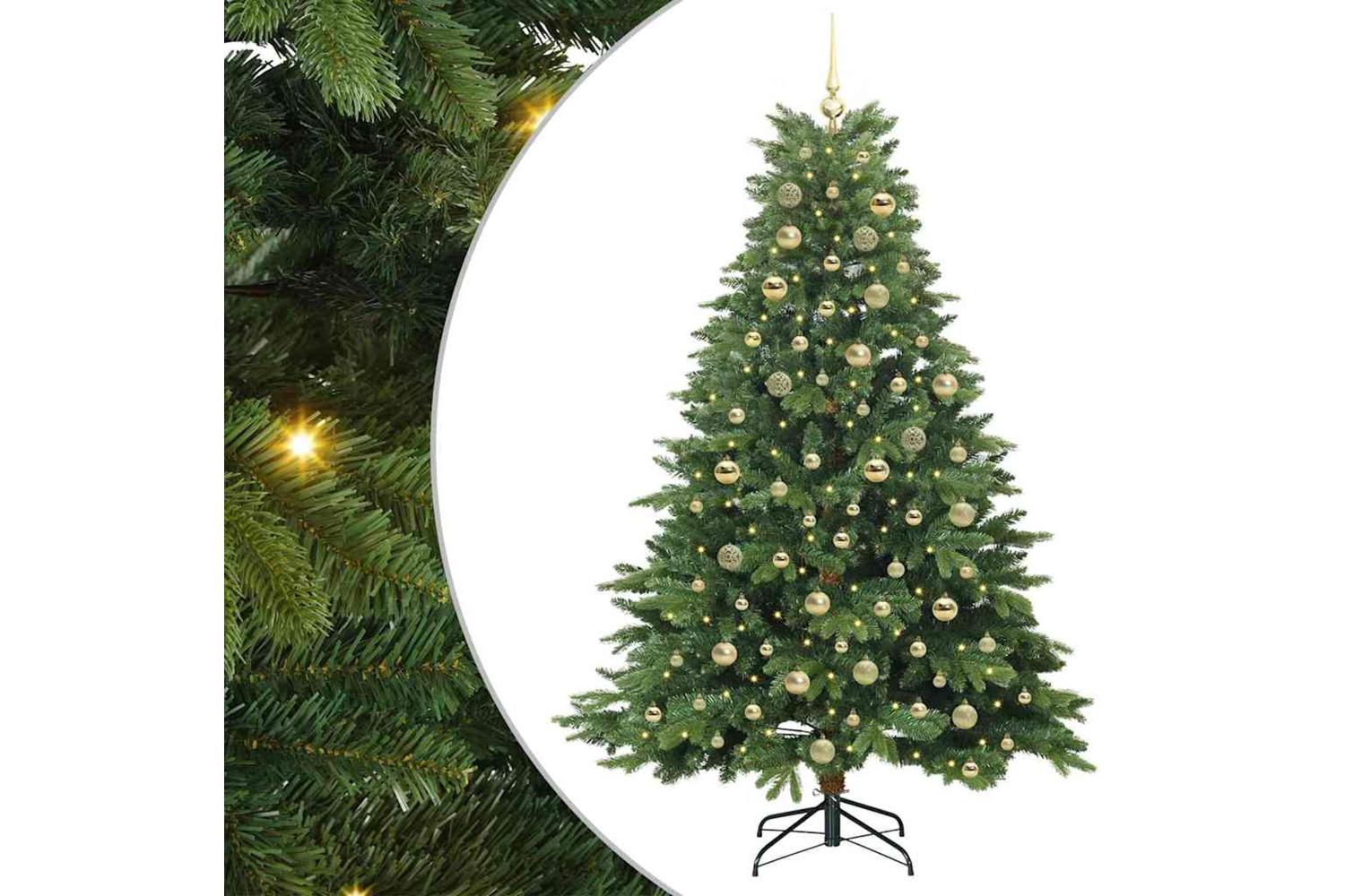 Vidaxl Artificial Christmas Tree With 300 Leds Green 180 Cm Pe And Pvc