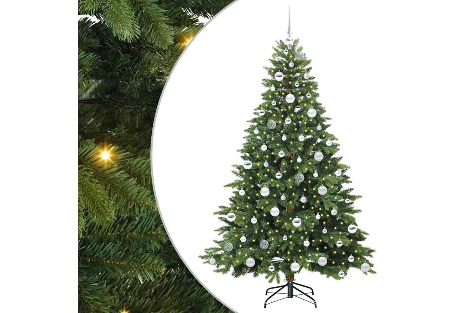 Vidaxl Artificial Christmas Tree With 300 Leds Green 180 Cm Pe And Pvc