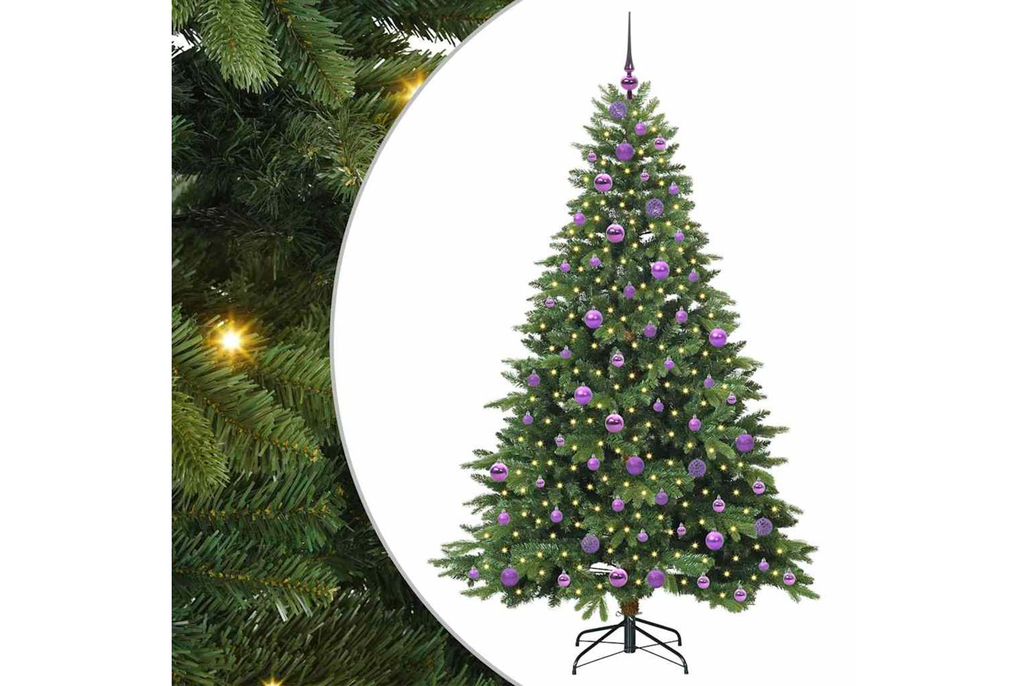 Vidaxl Artificial Christmas Tree With 300 Leds Green 180 Cm Pe And Pvc