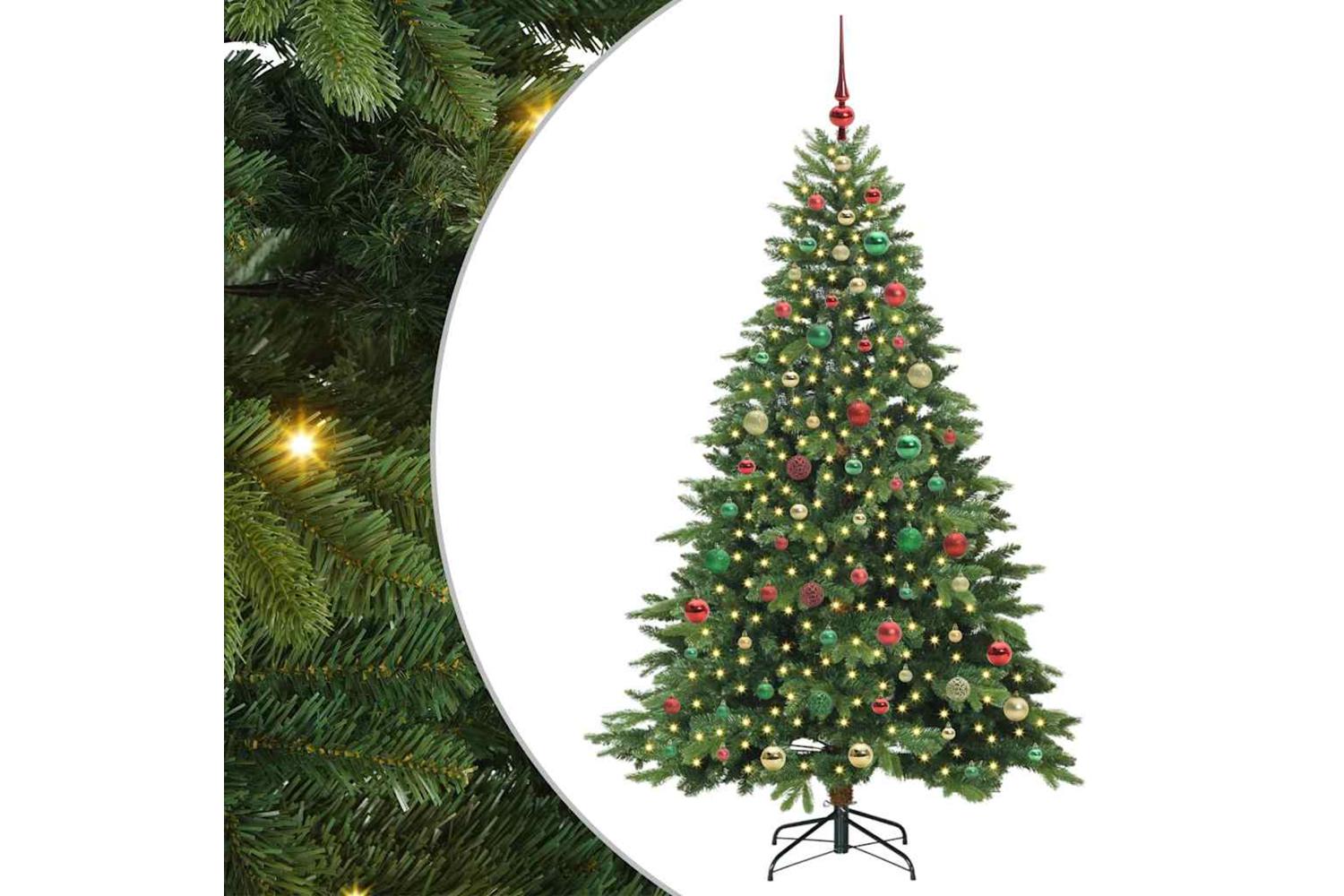 Vidaxl Artificial Christmas Tree With 300 Leds Green 180 Cm Pe And Pvc