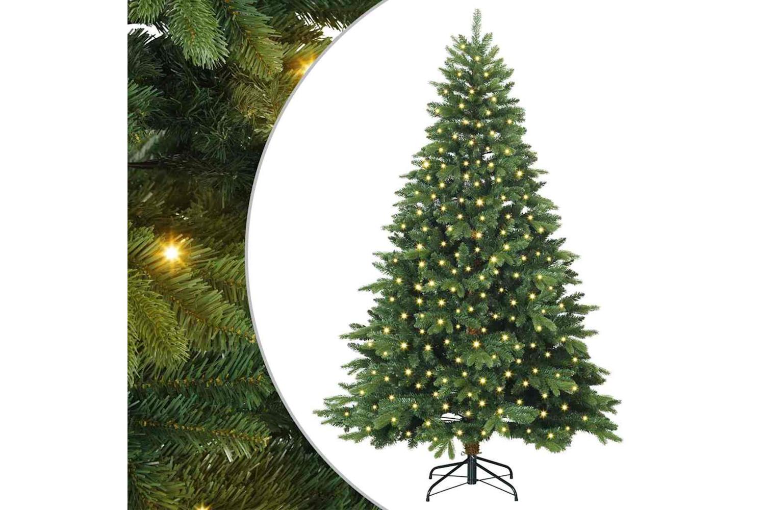 Vidaxl Artificial Christmas Tree With 300 Leds Green 210 Cm Pe And Pvc