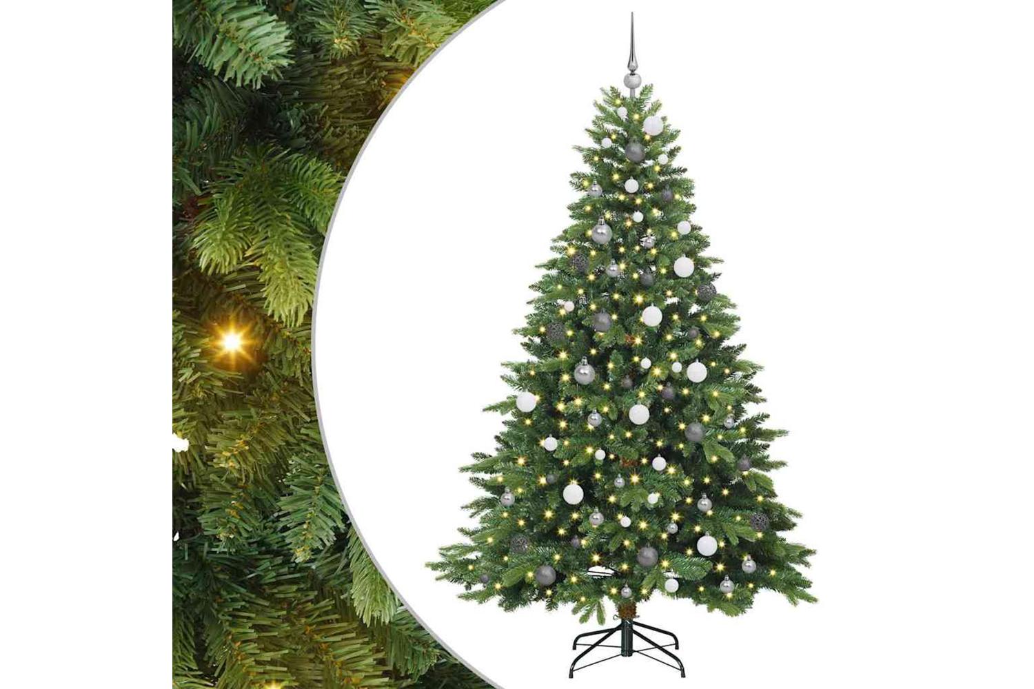 Vidaxl Artificial Christmas Tree With 300 Leds Green 210 Cm Pe And Pvc