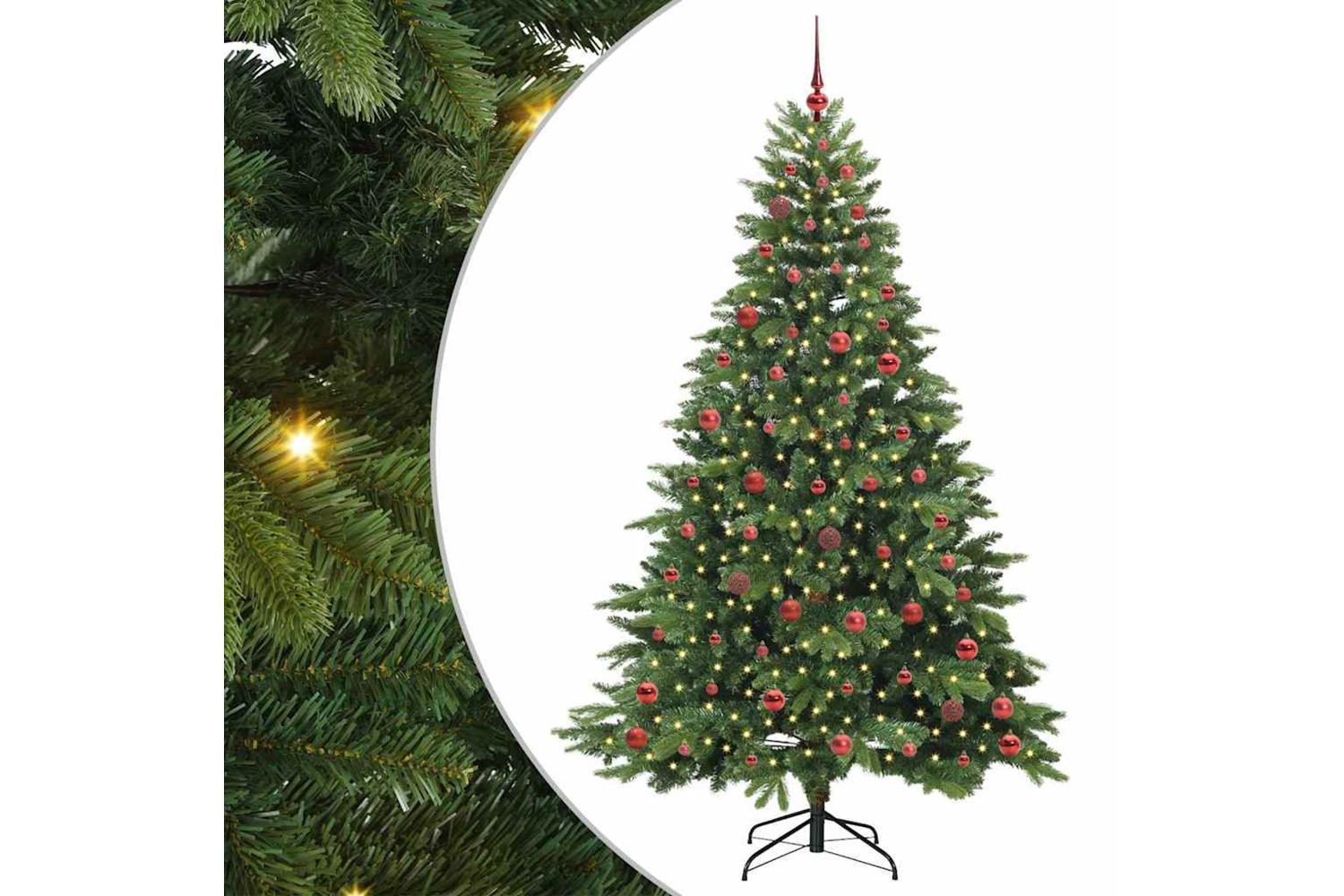 Vidaxl Artificial Christmas Tree With 300 Leds Green 210 Cm Pe And Pvc