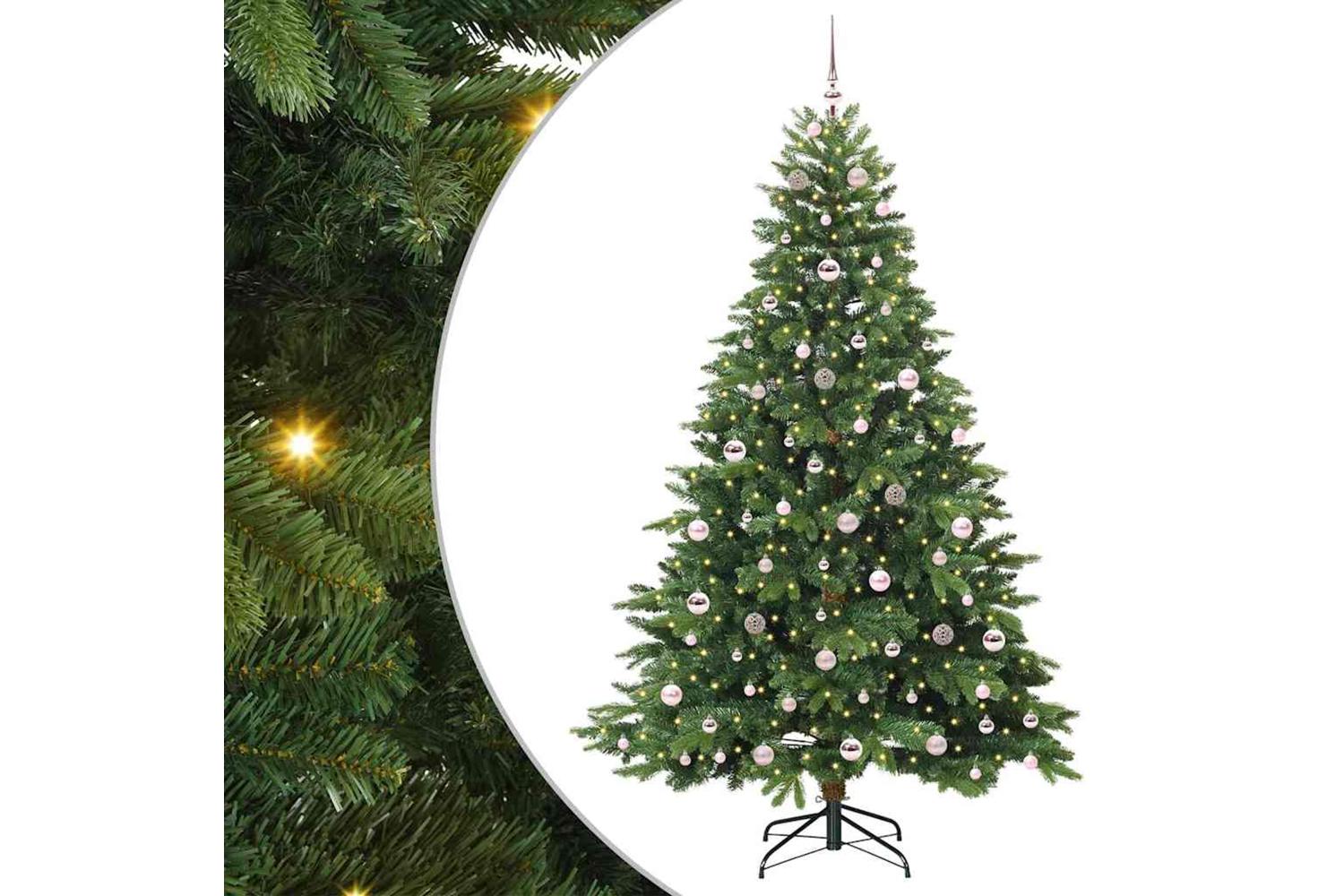 Vidaxl Artificial Christmas Tree With 300 Leds Green 210 Cm Pe And Pvc