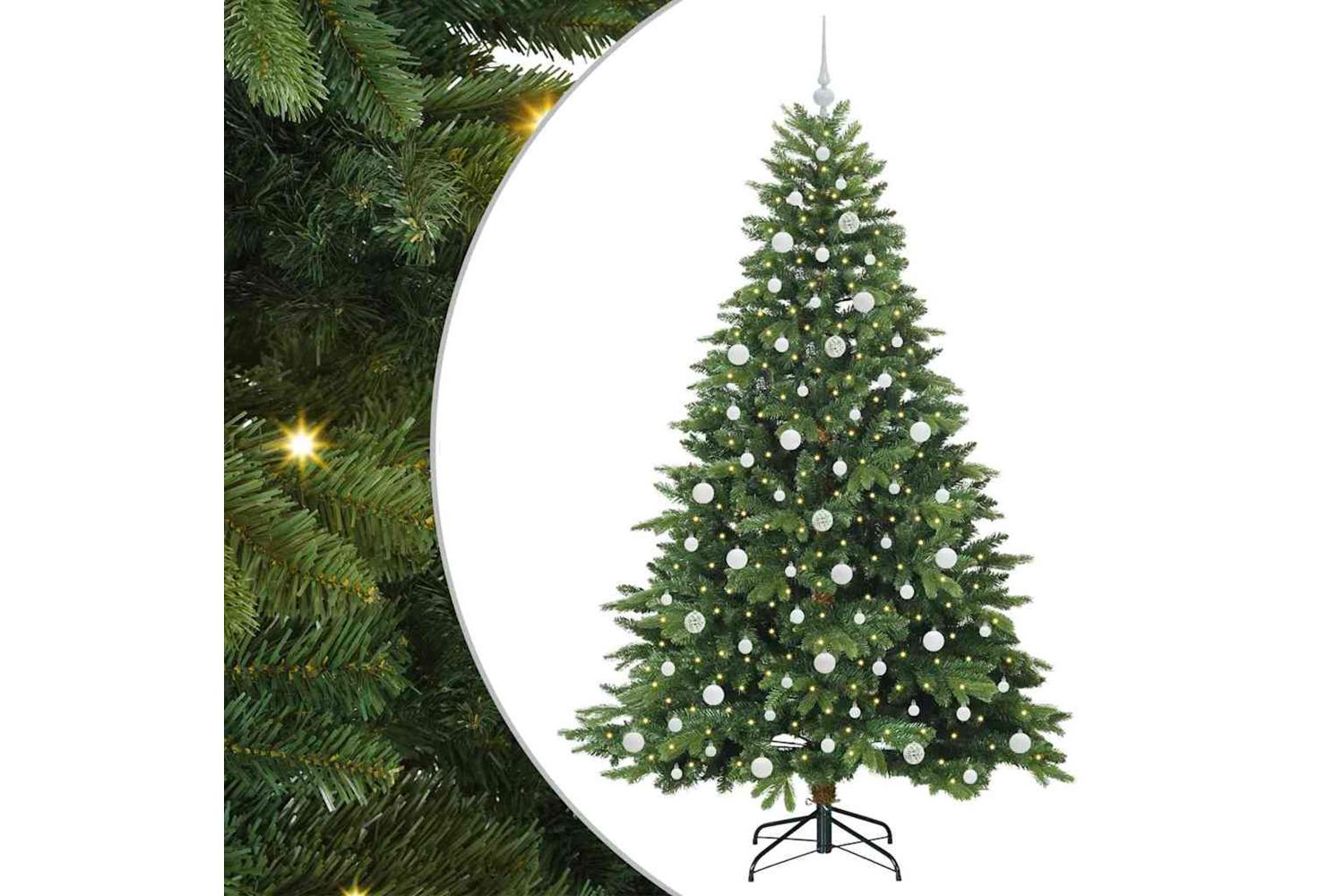 Vidaxl Artificial Christmas Tree With 300 Leds Green 210 Cm Pe And Pvc