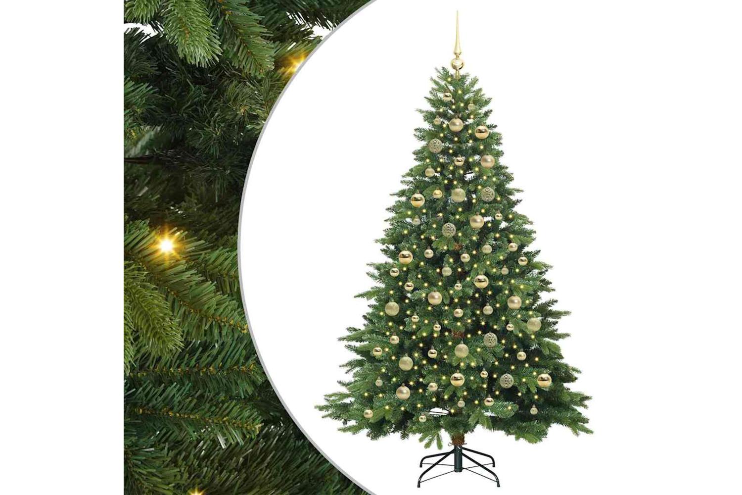 Vidaxl Artificial Christmas Tree With 300 Leds Green 210 Cm Pe And Pvc