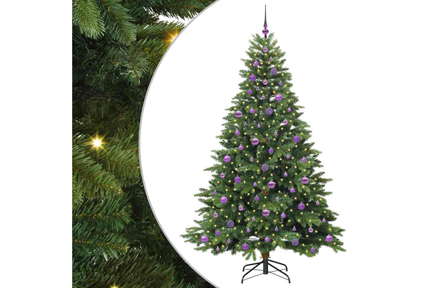 Vidaxl Artificial Christmas Tree With 300 Leds Green 210 Cm Pe And Pvc