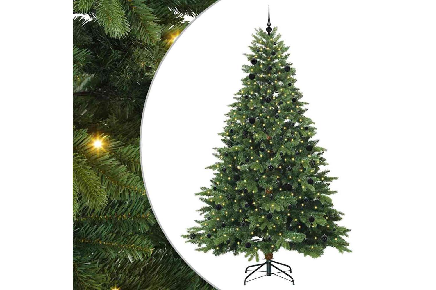 Vidaxl Artificial Christmas Tree With 300 Leds Green 240 Cm Pe And Pvc