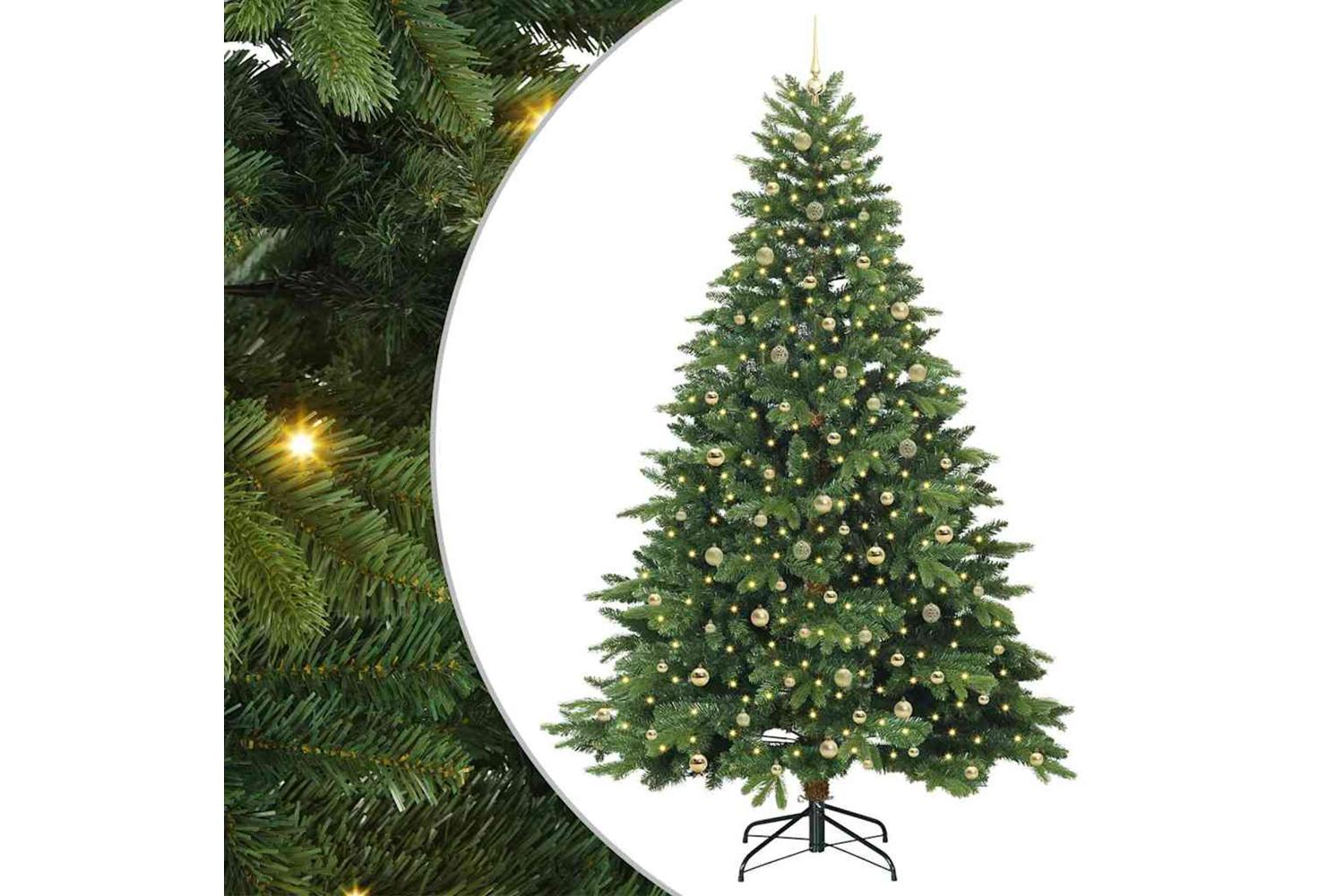 Vidaxl Artificial Christmas Tree With 300 Leds Green 240 Cm Pe And Pvc
