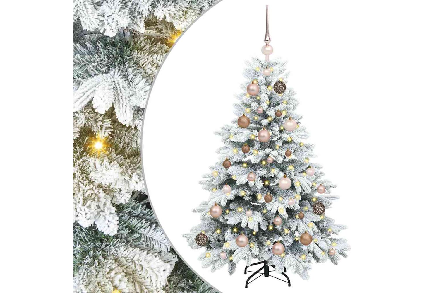 Vidaxl Artificial Christmas Tree With 150 Leds Green 120 Cm Pe And Pvc