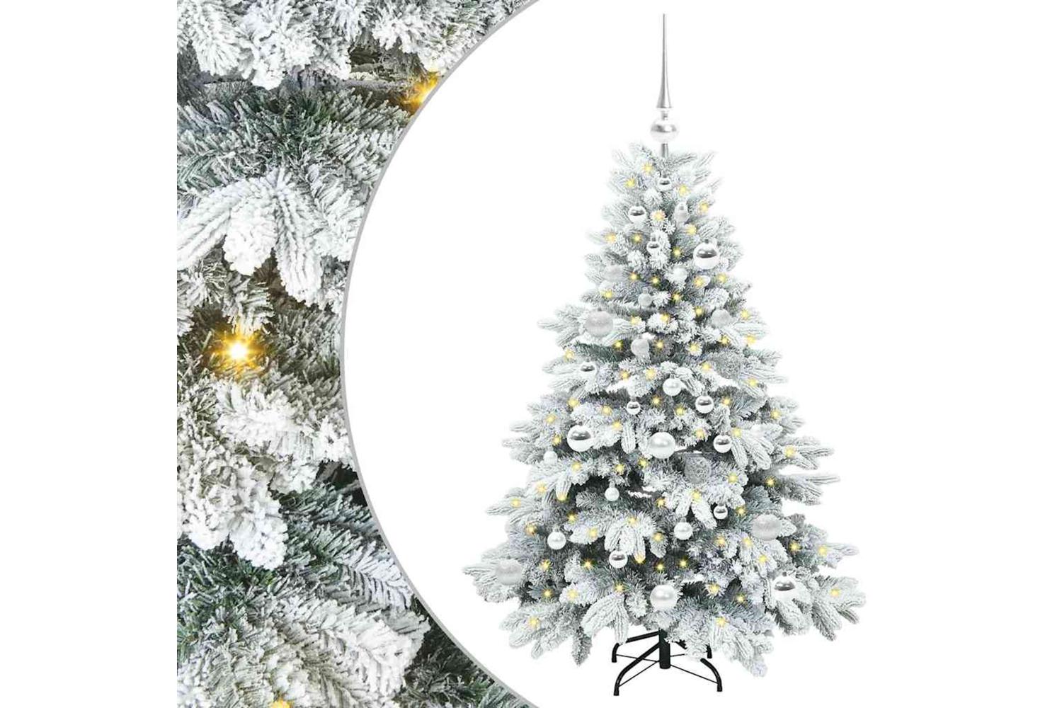 Vidaxl Artificial Christmas Tree With 150 Leds Green 120 Cm Pe And Pvc