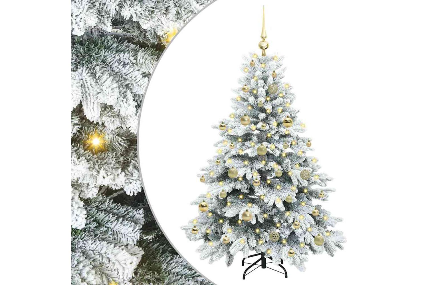 Vidaxl Artificial Christmas Tree With 150 Leds Green 150 Cm Pe And Pvc