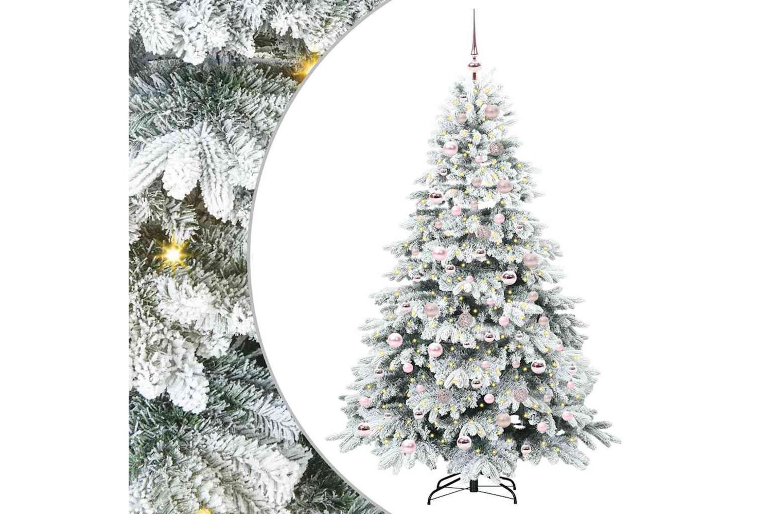 Vidaxl Artificial Christmas Tree With 300 Leds Green 180 Cm Pe And Pvc