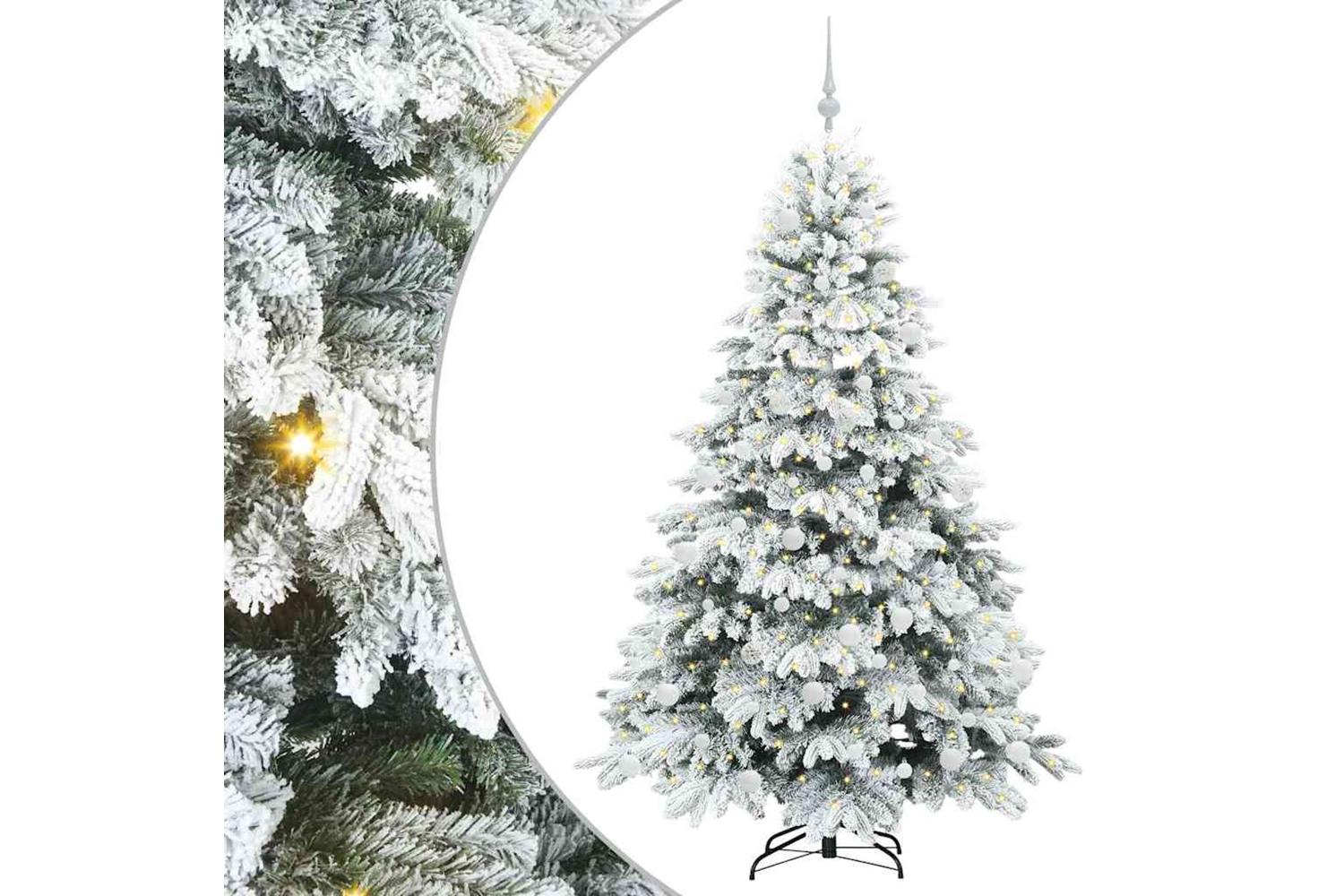 Vidaxl Artificial Christmas Tree With 300 Leds Green 180 Cm Pe And Pvc