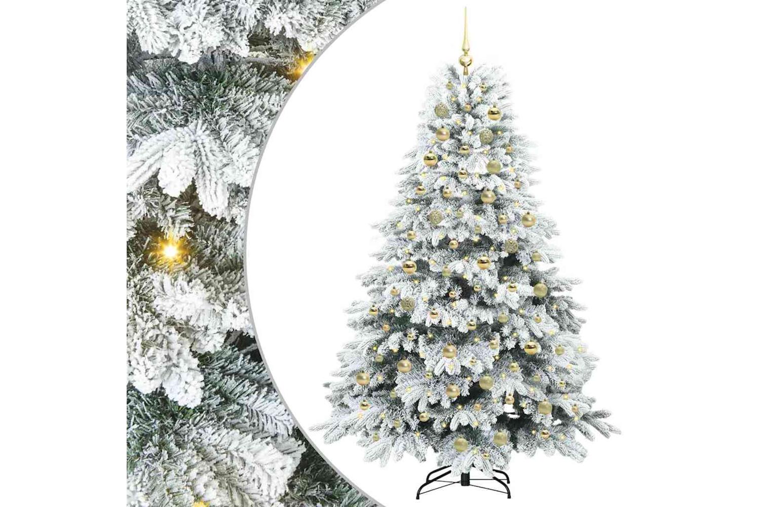 Vidaxl Artificial Christmas Tree With 300 Leds Green 180 Cm Pe And Pvc