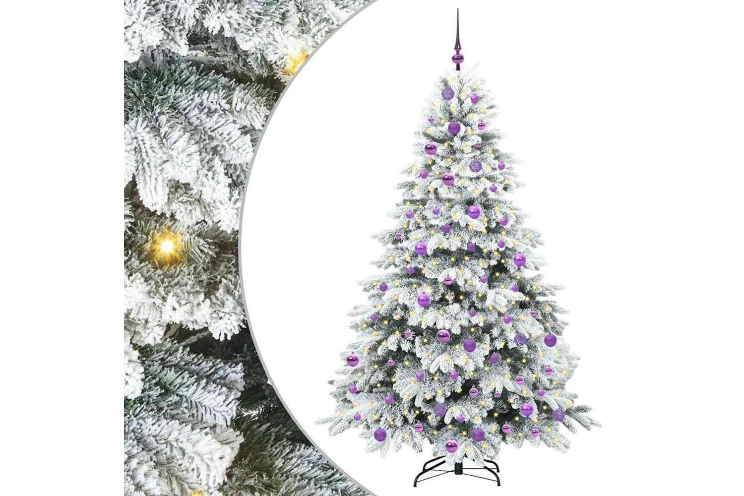 Vidaxl Artificial Christmas Tree With 300 Leds Green 180 Cm Pe And Pvc