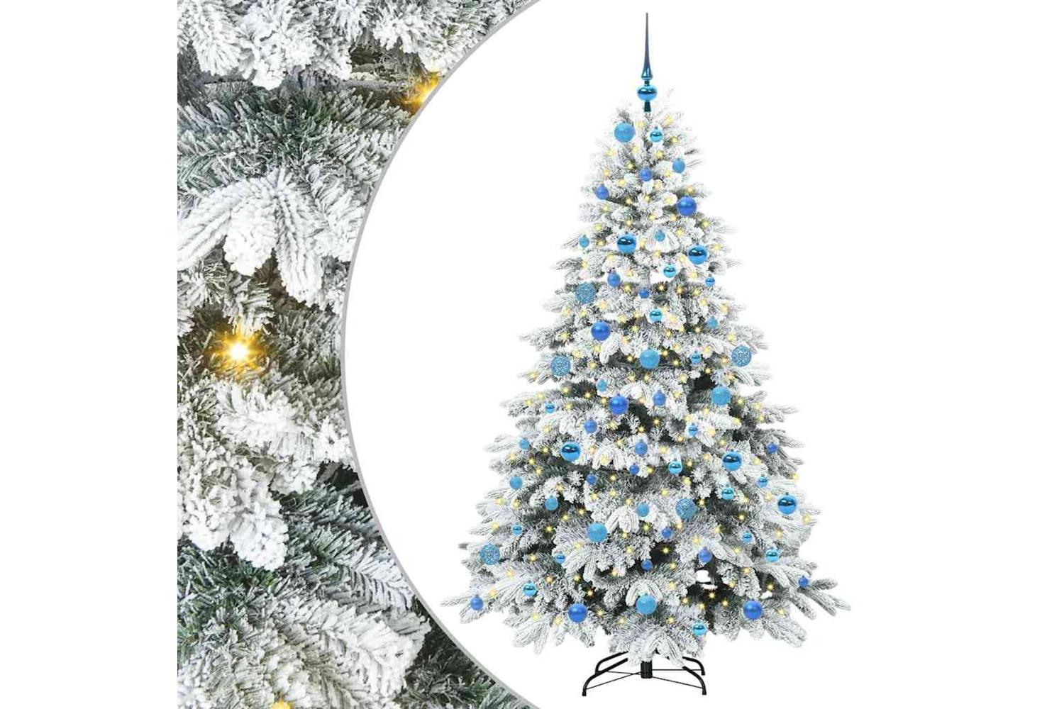 Vidaxl Artificial Christmas Tree With 300 Leds Green 180 Cm Pe And Pvc