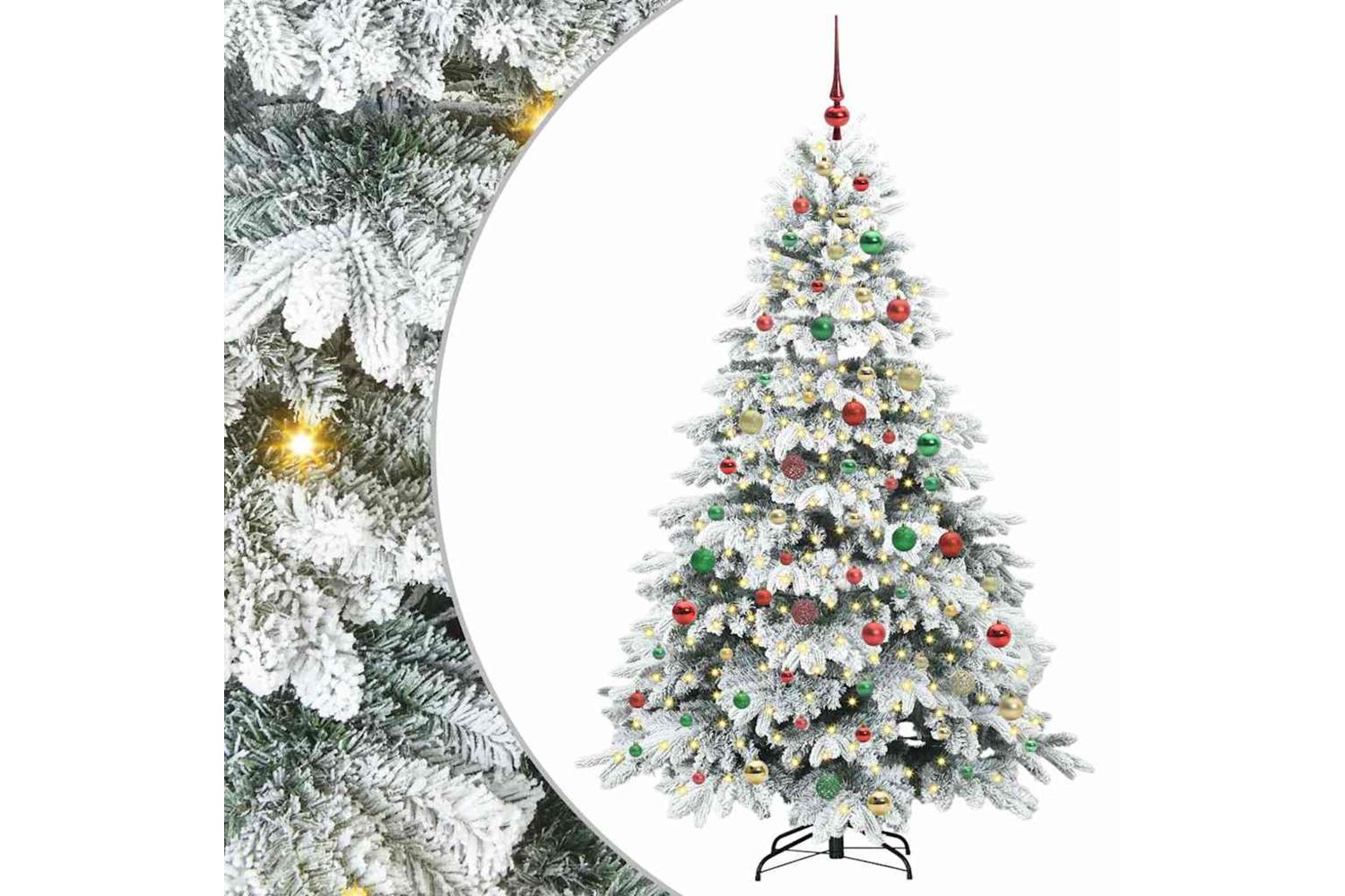 Vidaxl Artificial Christmas Tree With 300 Leds Green 180 Cm Pe And Pvc
