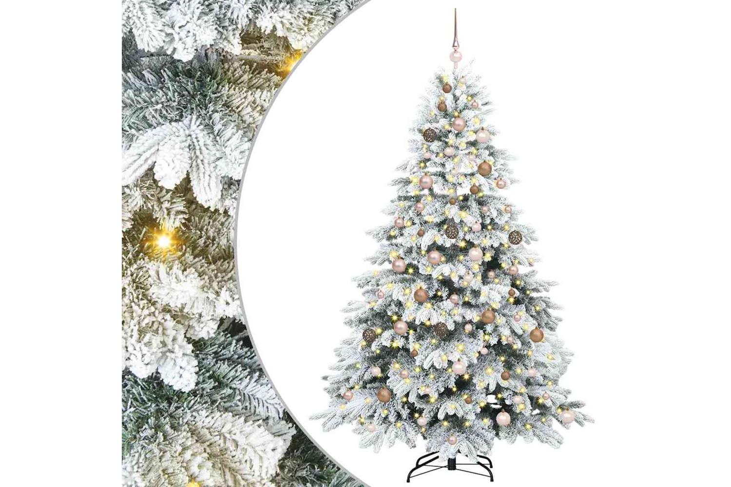 Vidaxl Artificial Christmas Tree With 300 Leds Green 210 Cm Pe And Pvc