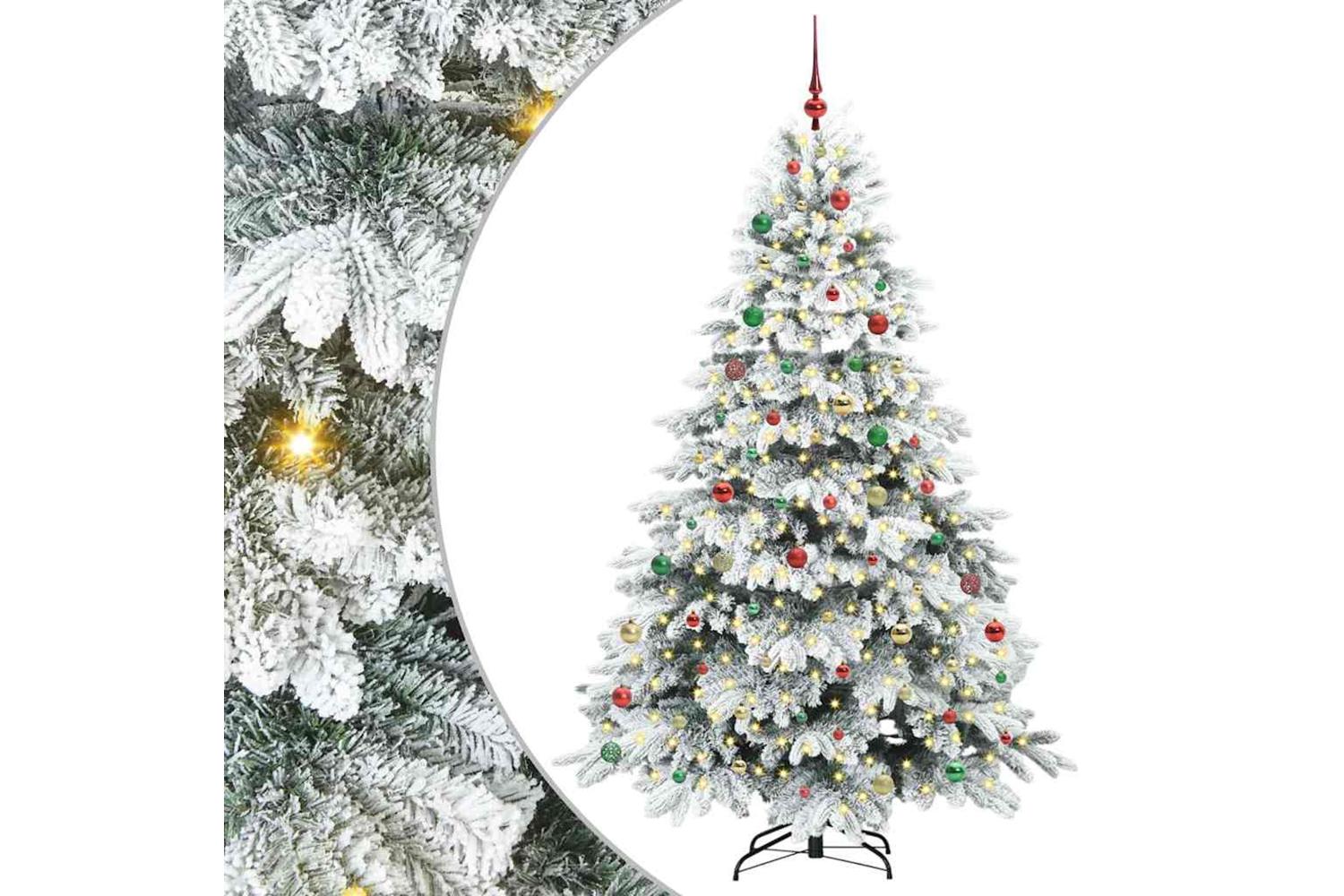 Vidaxl Artificial Christmas Tree With 300 Leds Green 210 Cm Pe And Pvc