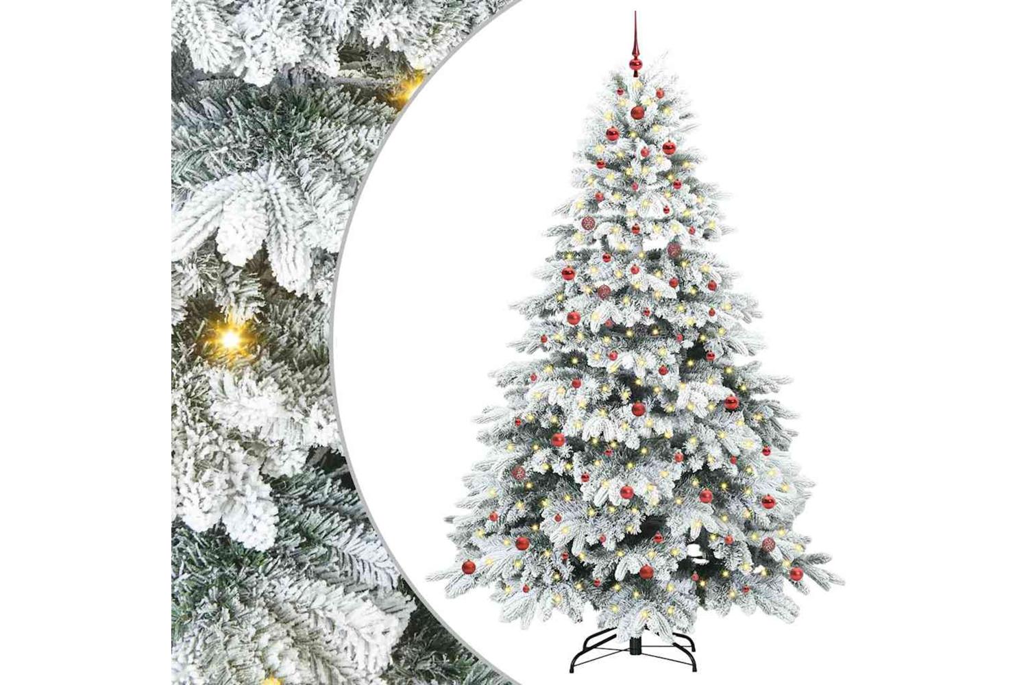 Vidaxl Artificial Christmas Tree With 300 Leds Green 240 Cm Pe And Pvc