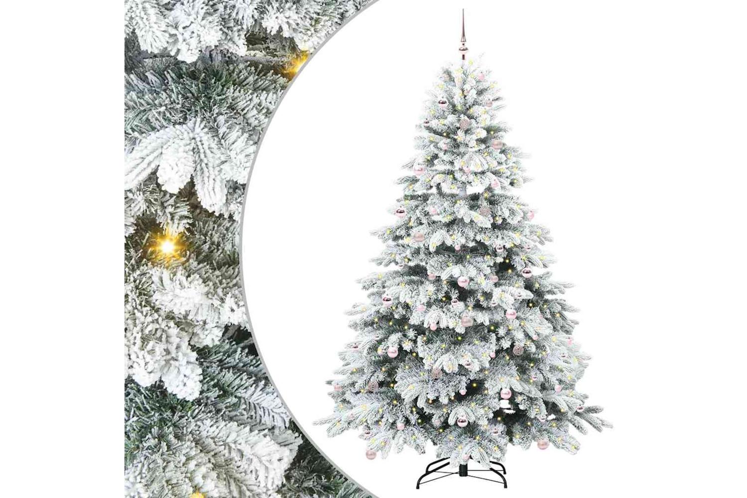Vidaxl Artificial Christmas Tree With 300 Leds Green 240 Cm Pe And Pvc